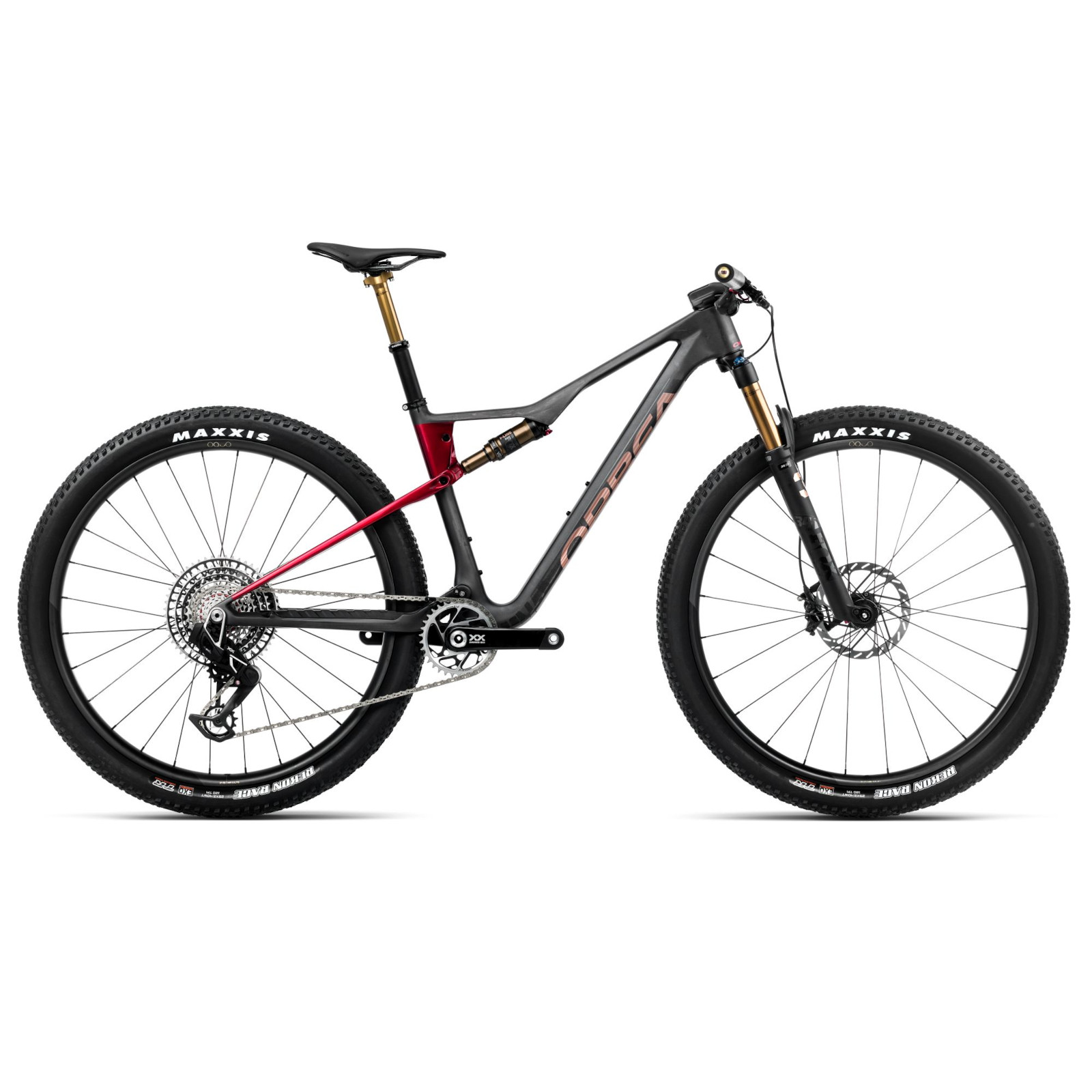 Productfoto van Orbea OIZ M-LTD - XX AXS MTB - 2025 - Diamond Carbon (matt) - Cherry Red (gloss)