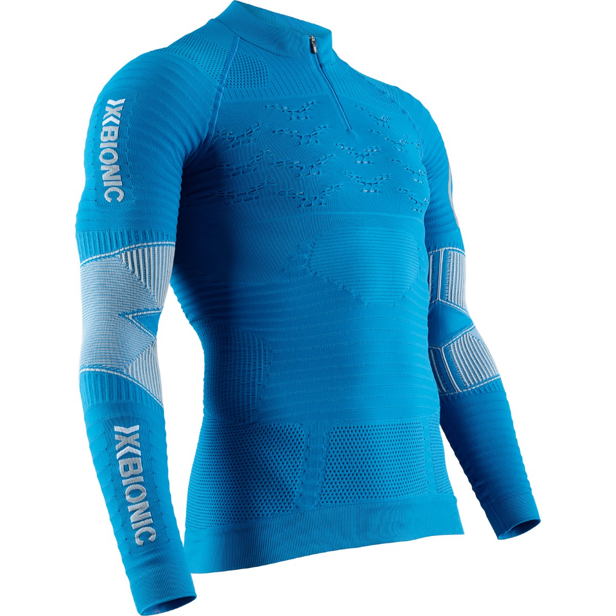 Produktbild von X-Bionic Effektor 4.0 Trail Run Powershirt 1/2 Zip Langarmshirt für Herren - teal blue/dolomite grey