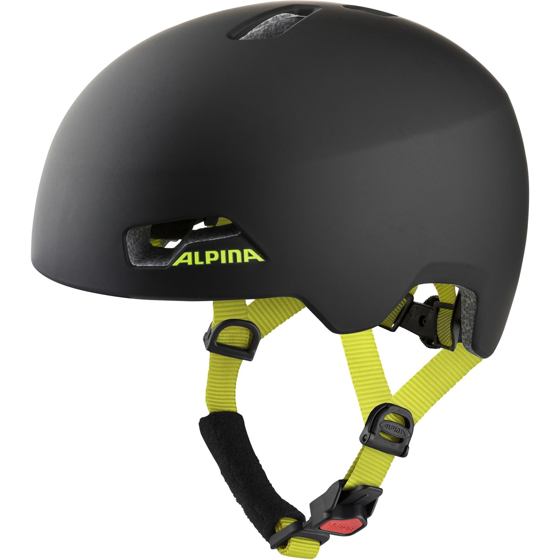 Image of Alpina Hackney Kids Bike Helmet - black-neon yellow matt