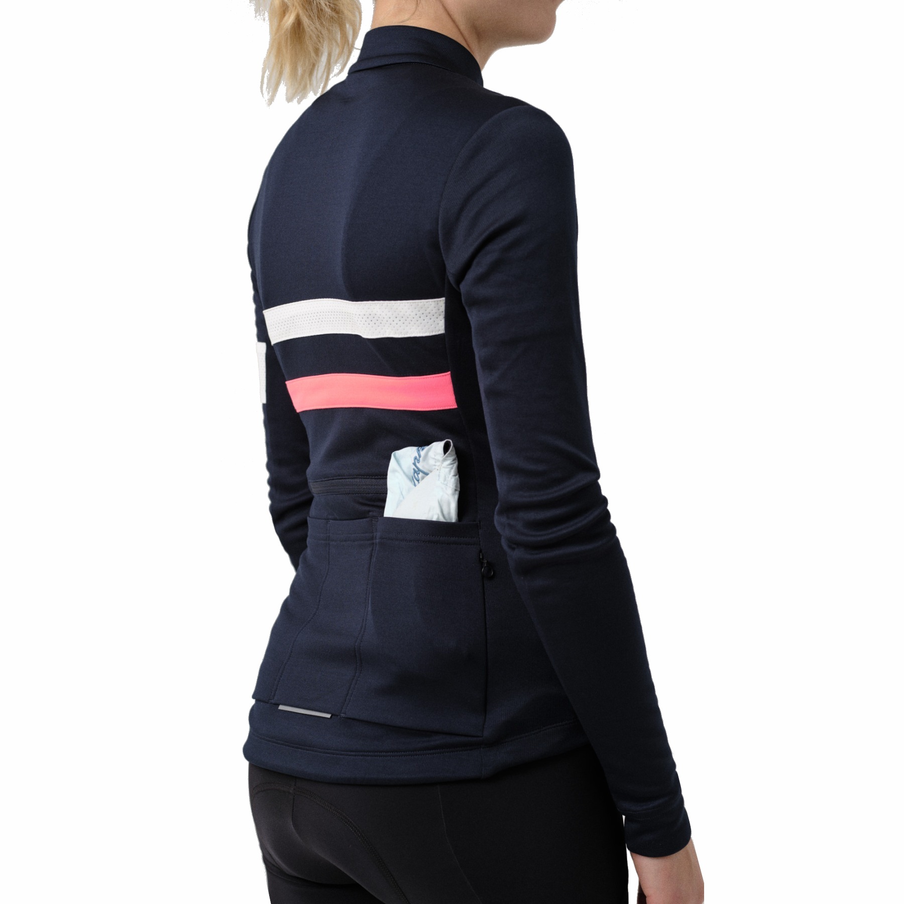 Rapha Brevet Long Sleeve Jersey Women - dark navy/hi-vis pink | BIKE24