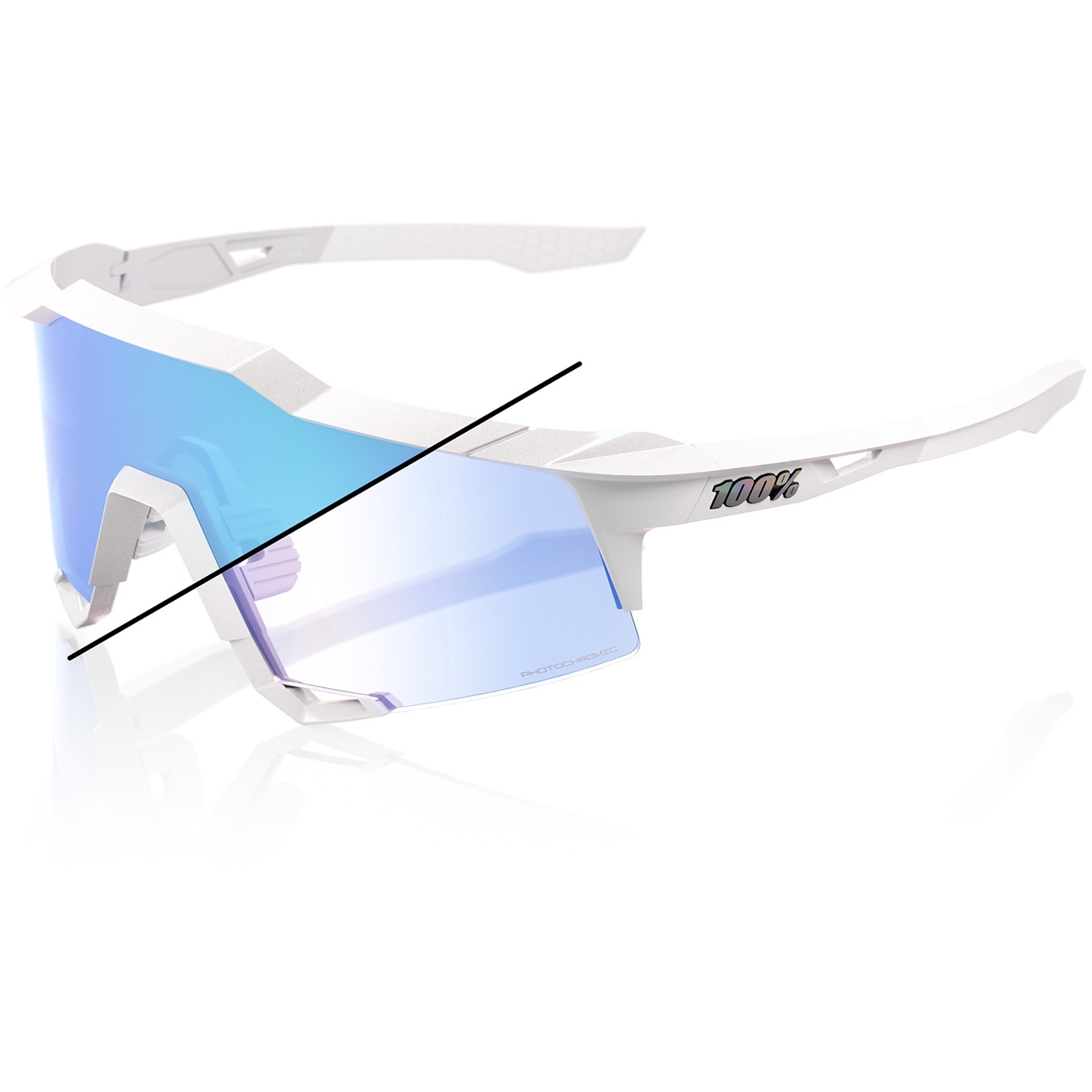Produktbild von 100% Speedcraft XS Brille - Photochromic Lens - Bastille / Blue Mirror