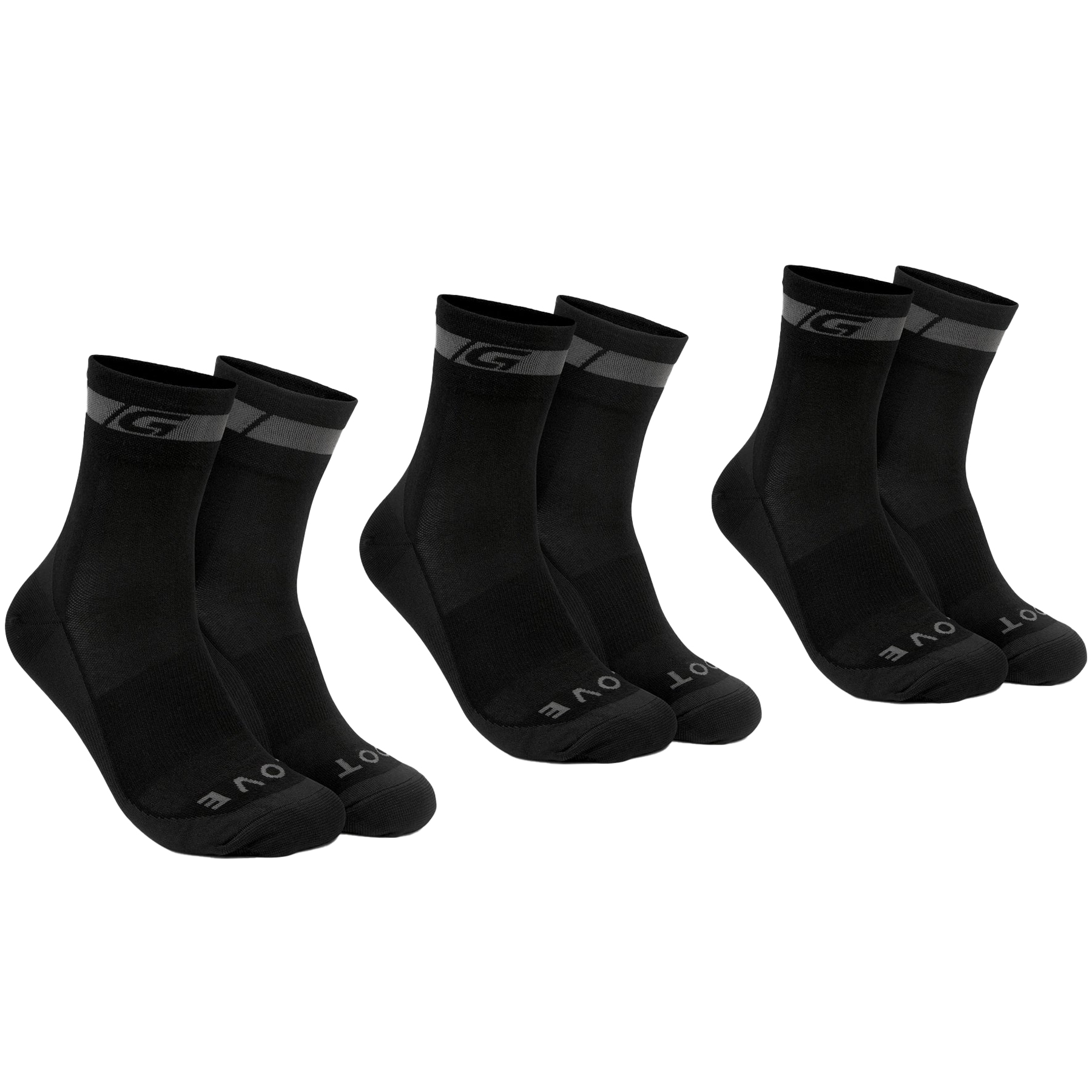 Унисекс носки GripGrab Merino Regular Cut, 3 пары, черные