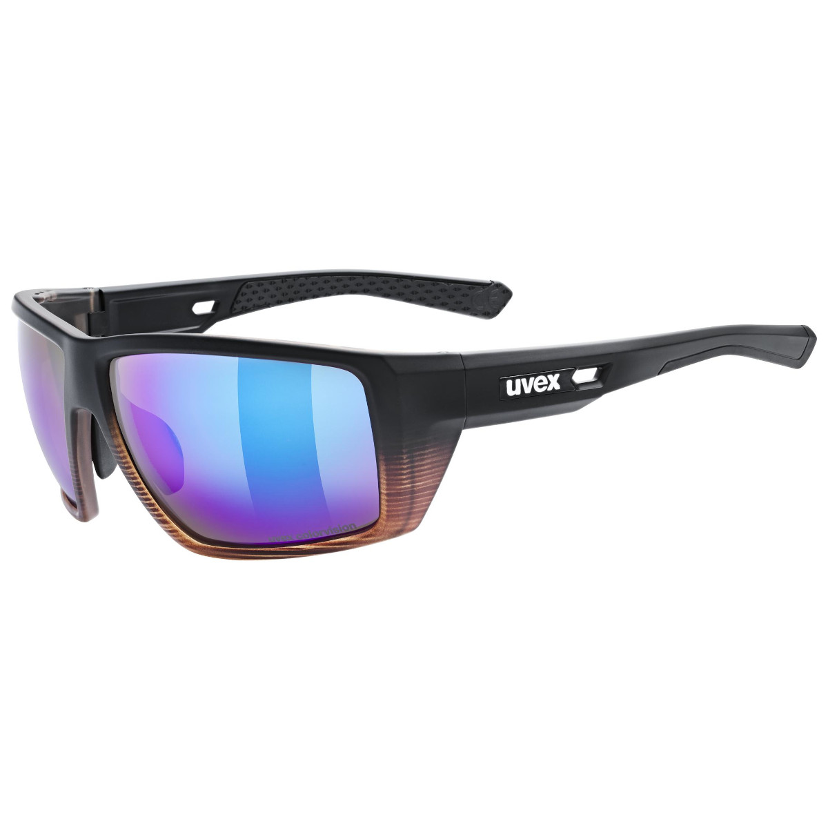 Productfoto van Uvex mtn venture CV Bril - black demi matt/mirror blue colorvision