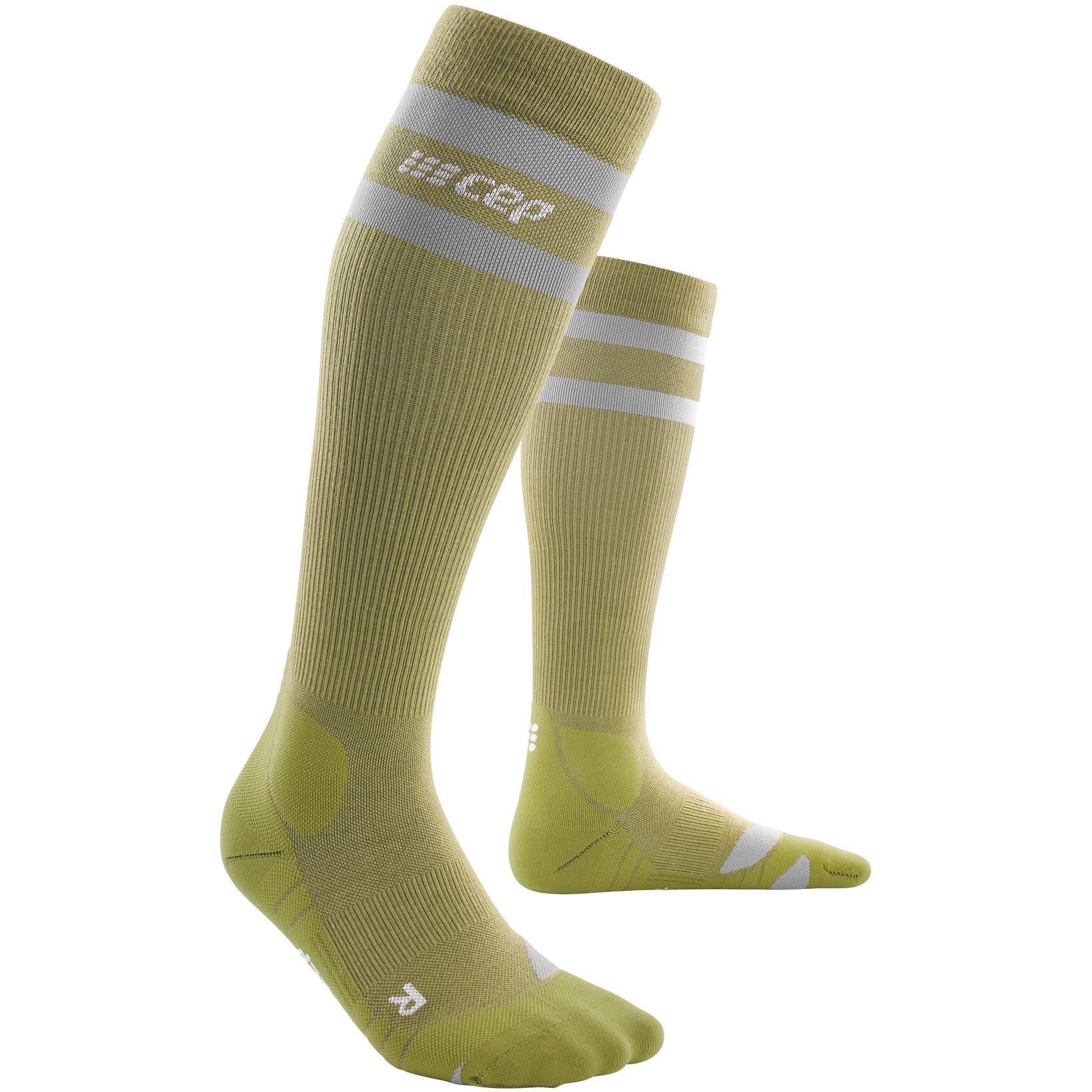Image of CEP Hiking 80s Tall Compression Socks - olive/grey