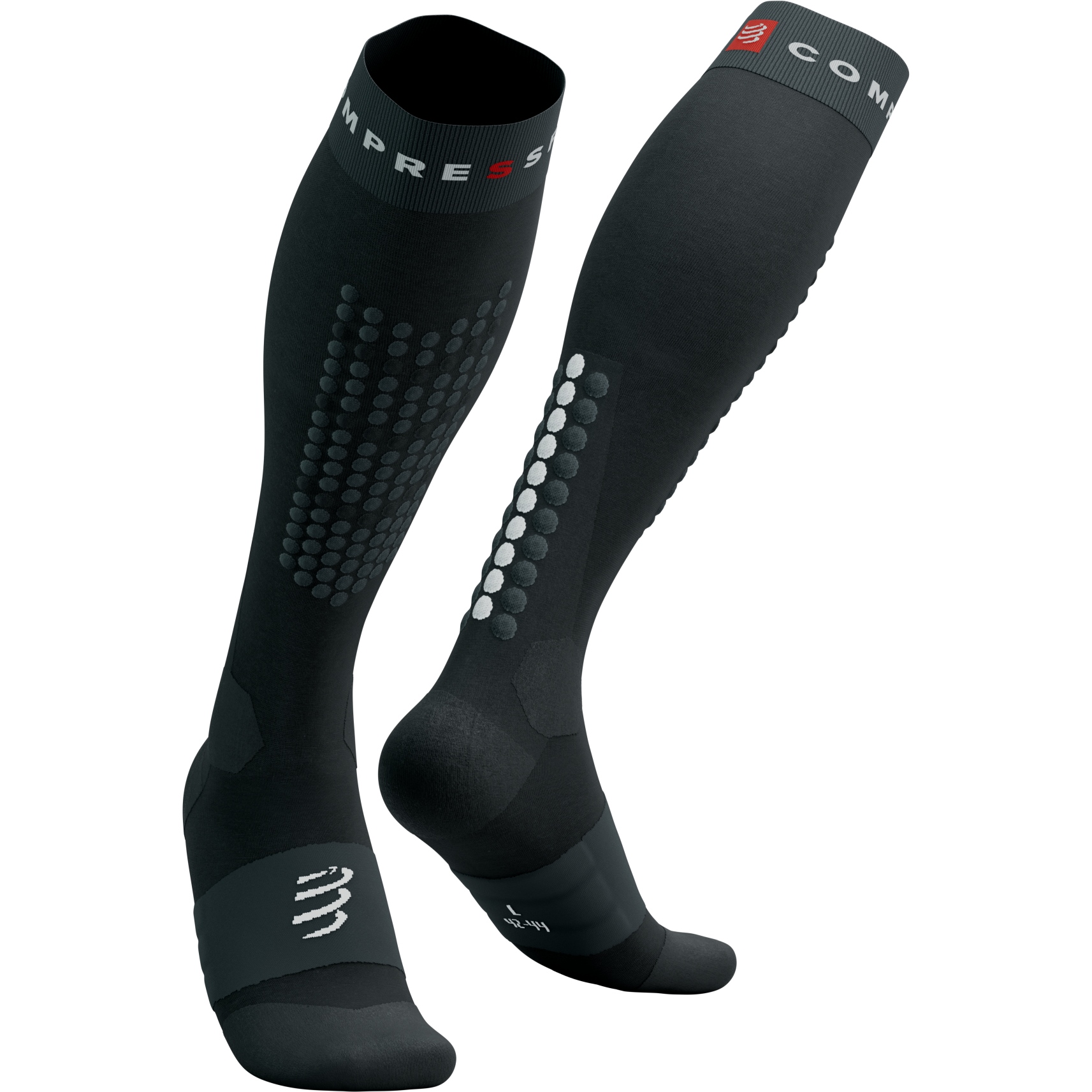 Picture of Compressport Alpine Ski Full Compression Socks - black/steel grey