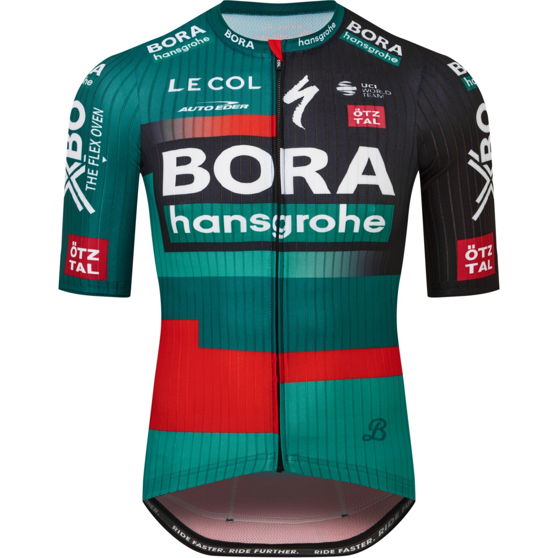 Productfoto van Le Col BORA-hansgrohe Racefietsshirt - Zwart/Groen