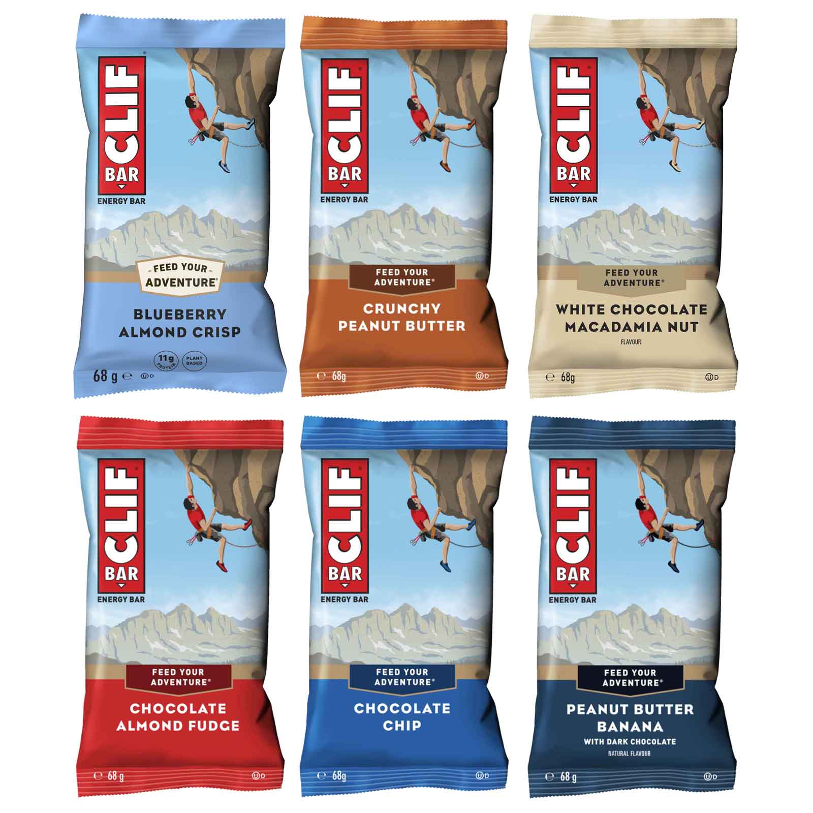 Picture of Clif Bar The Original Energy Bar - Mixed Box - Carbohydrate-Protein-Bar - 12x68g