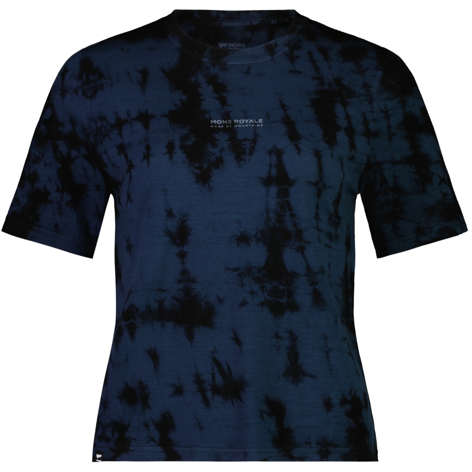 Productfoto van Mons Royale Icon Merino Air-Con Relaxed T-Shirt Dames - ice night tie dye
