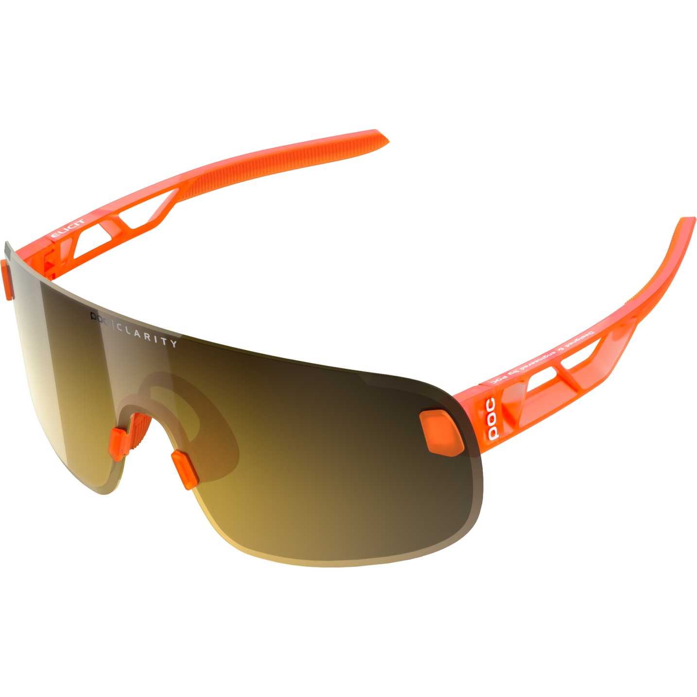 Produktbild von POC Elicit Brille - Fluorescent Orange Translucent / Clarity Road/Partly Sunny Gold + Clear