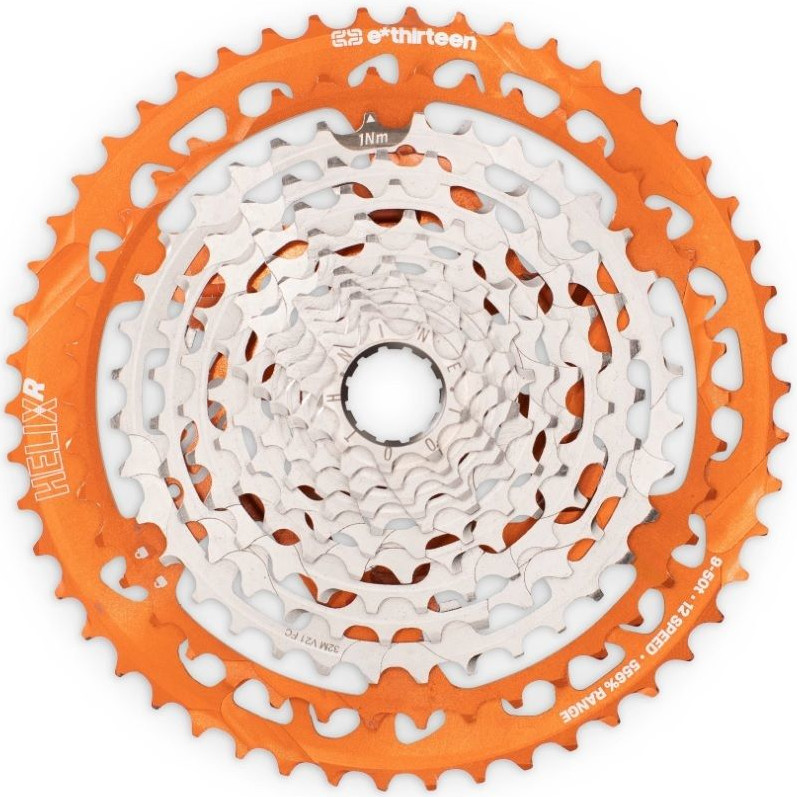 Produktbild von e*thirteen Helix Race Kassette | 12-Fach | 9-50 Zähne | SRAM XD - orange