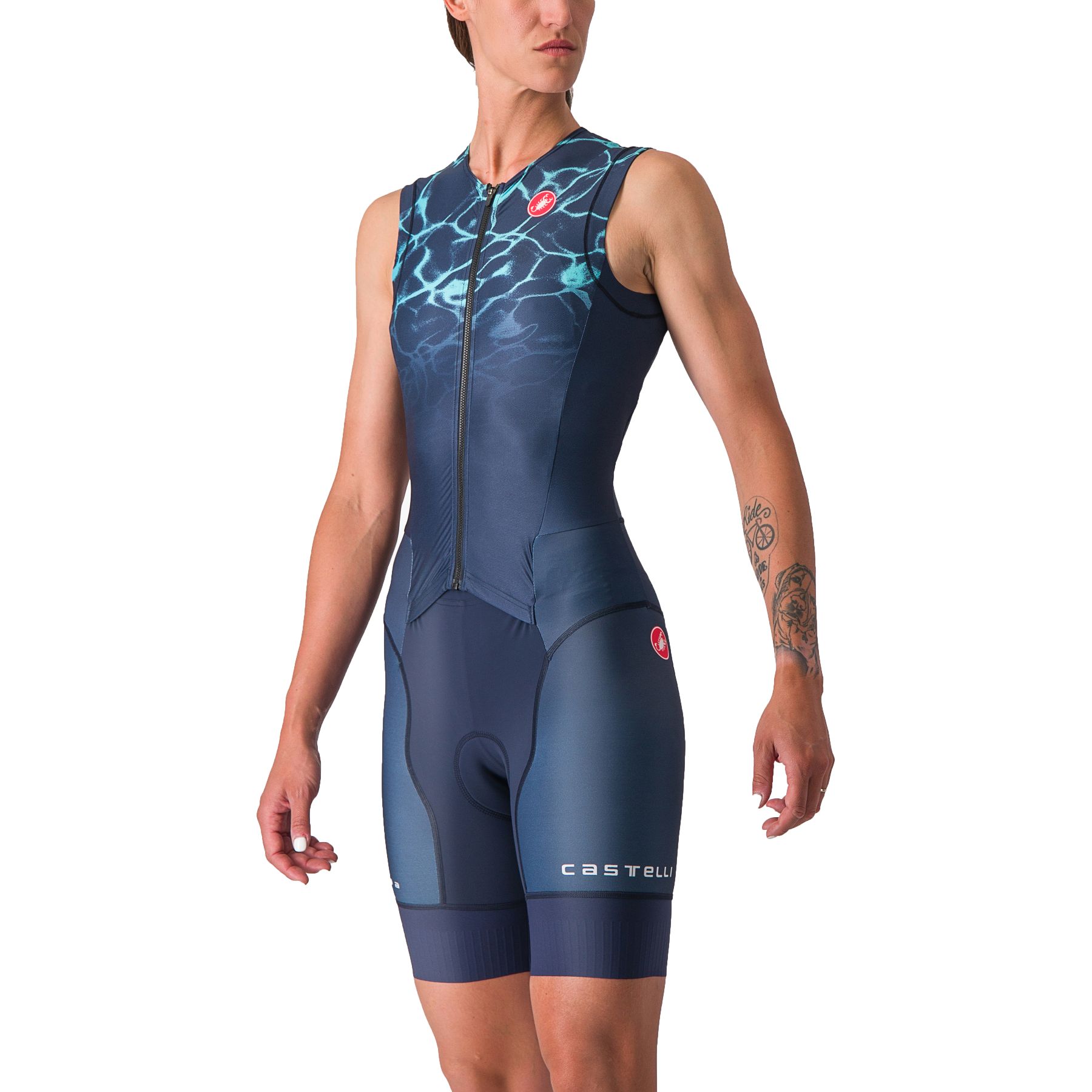 Picture of Castelli Free Sanremo Suit Sleeveless Women - belgian blue/light tourquoise 424