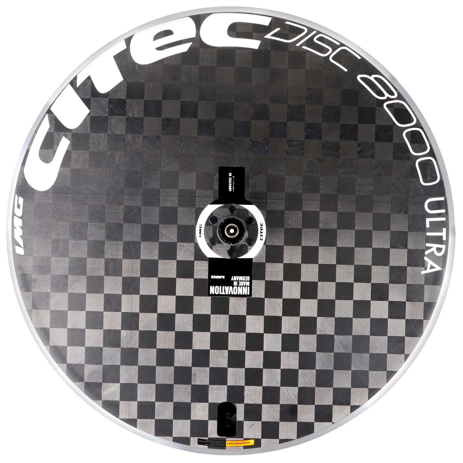 Productfoto van CITEC Disc 8000 Ultra Achterwiel - 28&quot; | Clincher - QR 130 - wit/zwart