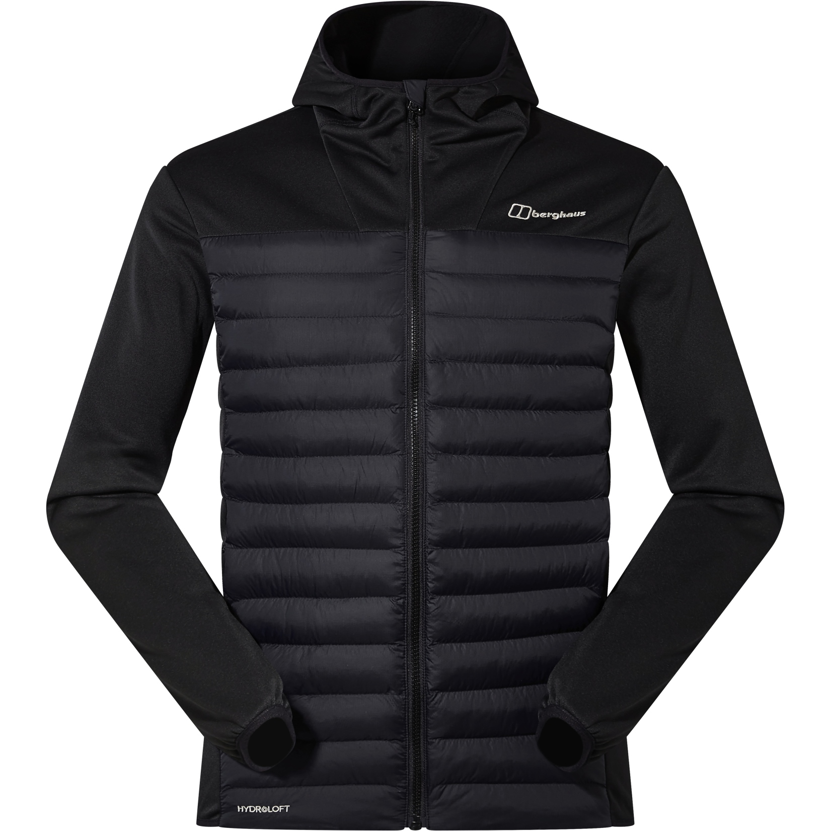 Berghaus Vaskye Hybrid Jacke mit Kapuze Herren Schwarz Schwarz BIKE24