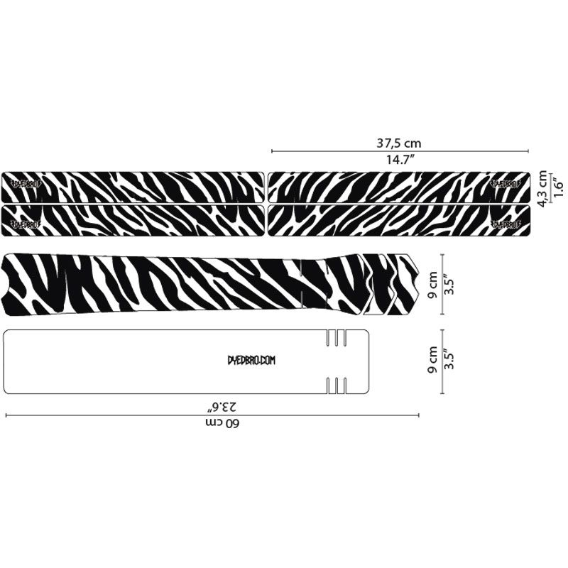 Produktbild von DYEDBRO Rahmenschutz Kit Zebra - black gloss