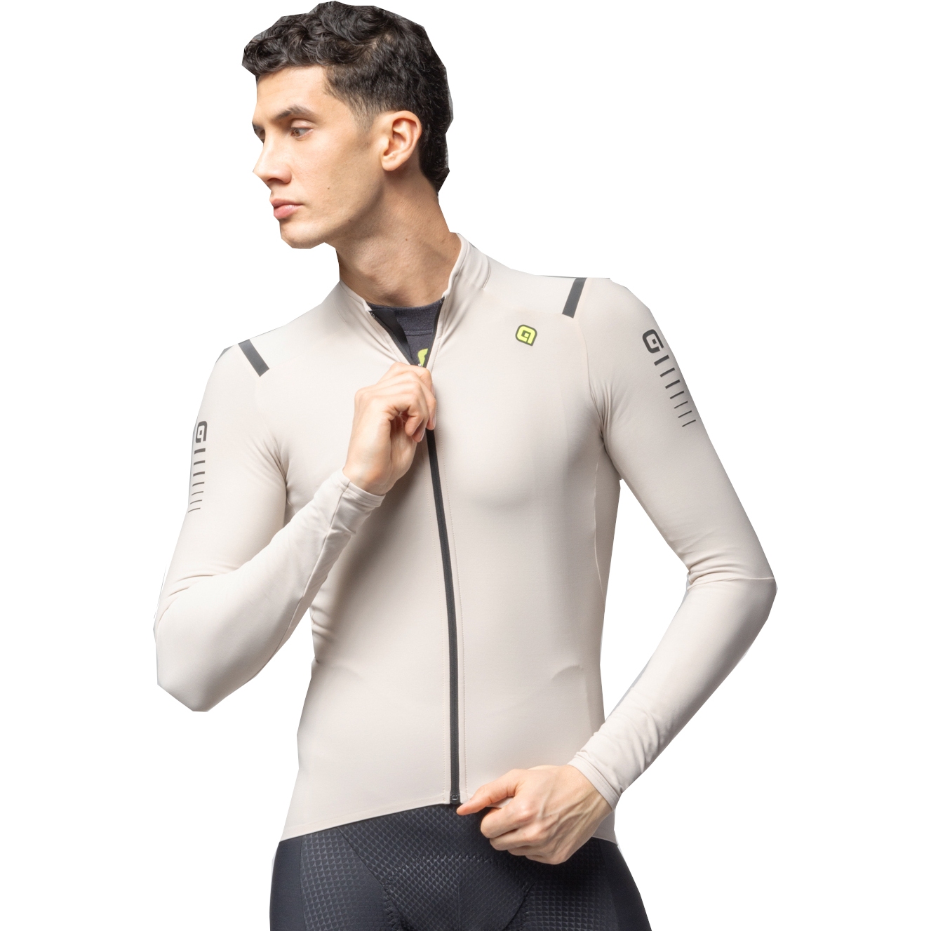 Мужская теплая спортивная майка Alé R-EV1 с длинным рукавом - stone