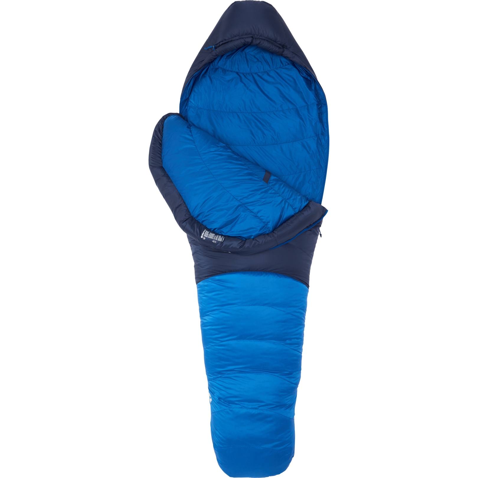 Image of Marmot Helium Short Sleeping Bag - Zip Left - arctic navy/dark azure