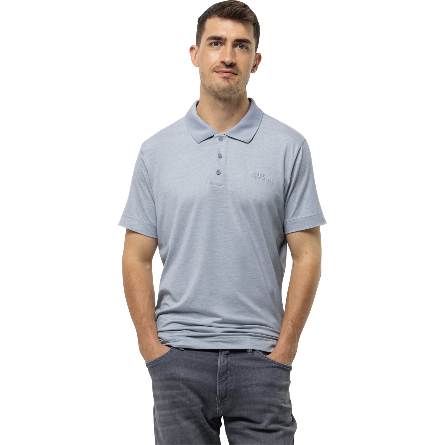 Produktbild von Jack Wolfskin Travel Polo Shirt Herren - soft blue