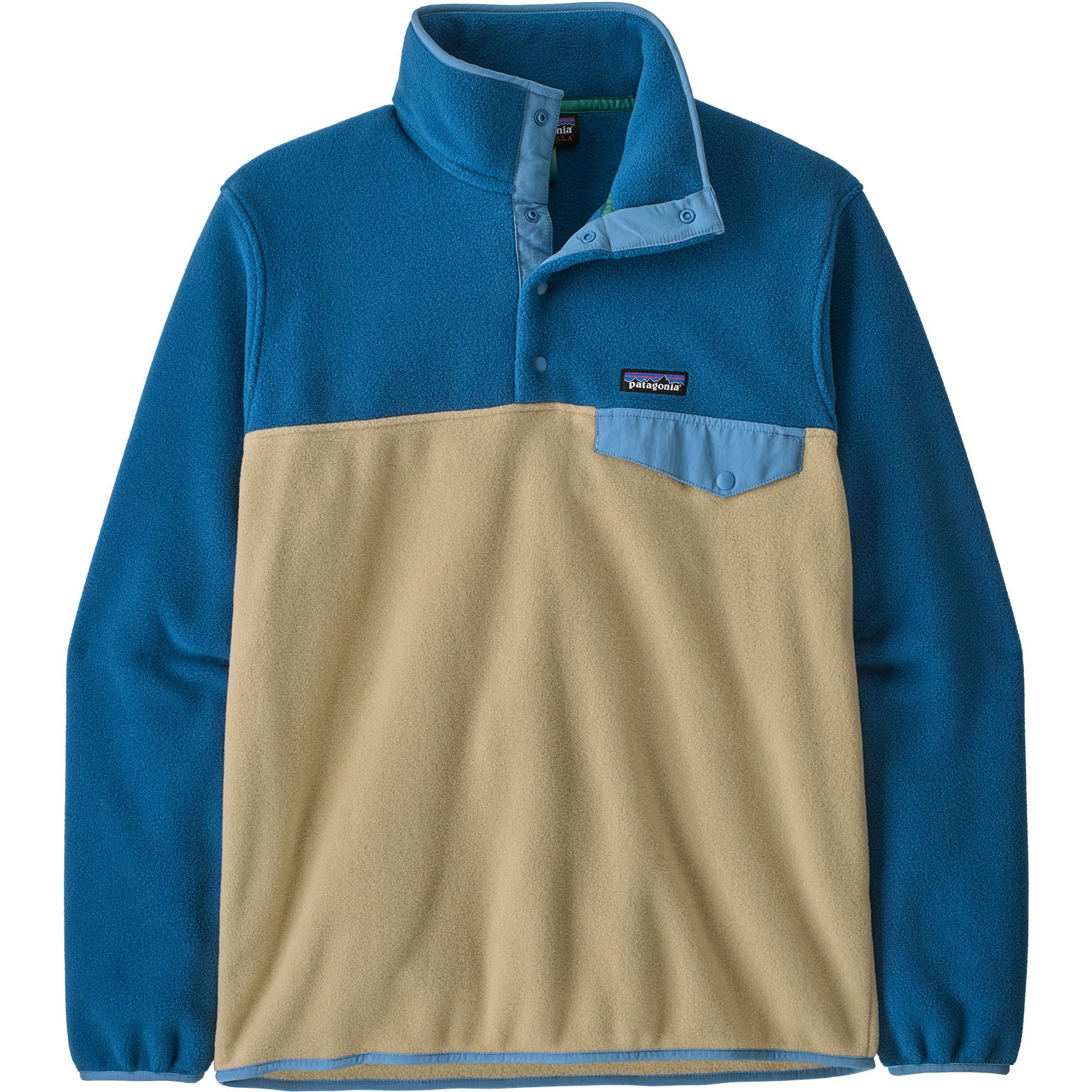 Мужской флисовый пуловер Patagonia Lightweight Synchilla Snap-T - темно-синий, бежевый от Nautilus