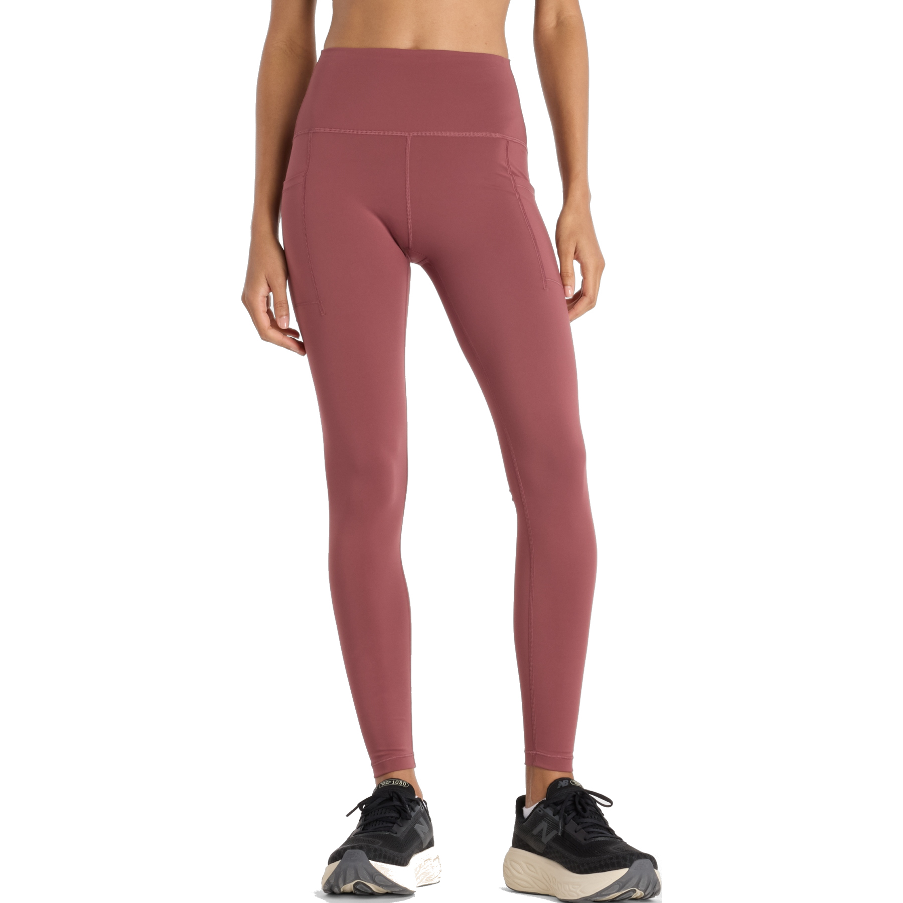 Produktbild von New Balance Sleek Pocket High Rise 27&quot; Leggings Damen - Washed Burgundy