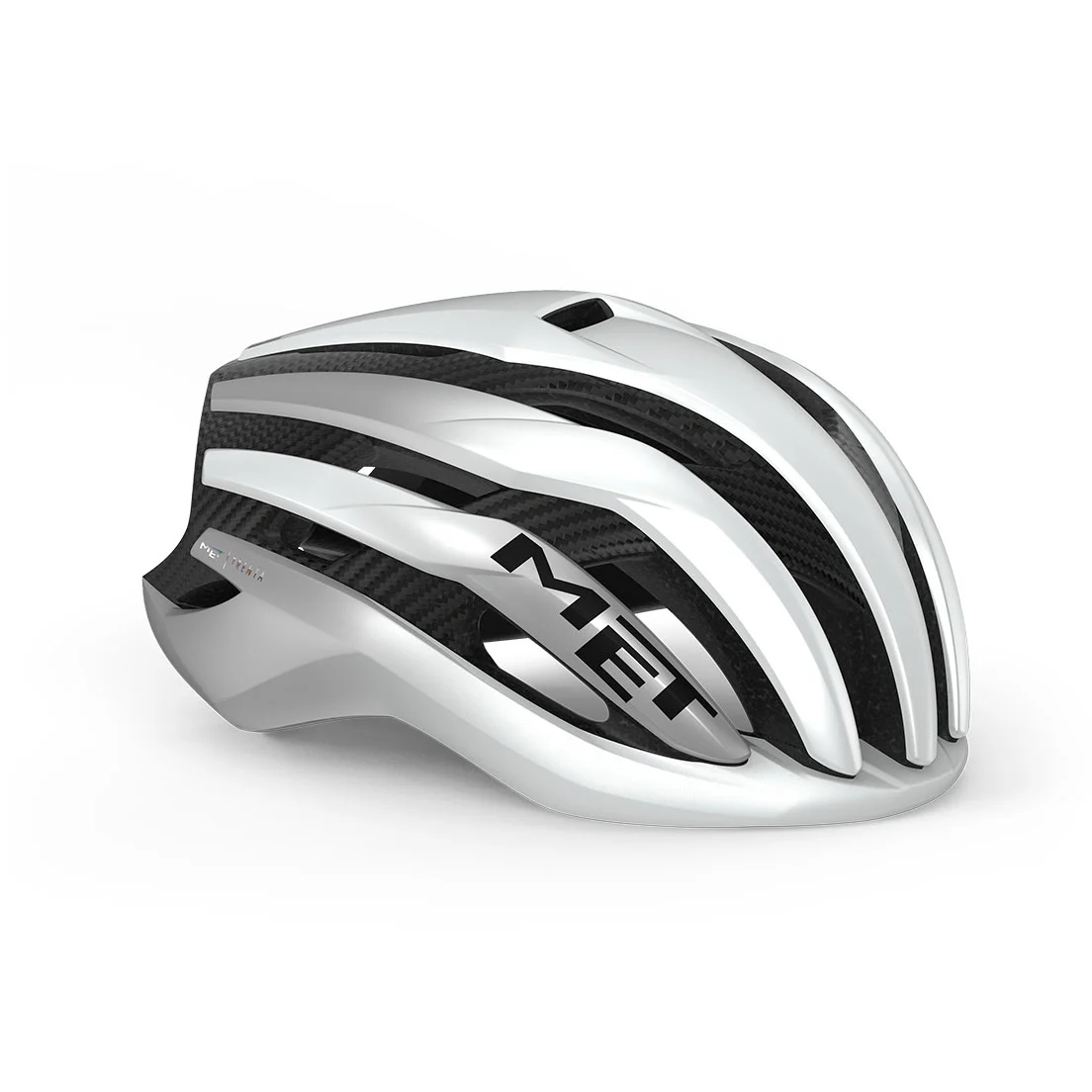 Produktbild von MET Trenta 3K Carbon MIPS Helm - White Silver Metallic/Matt
