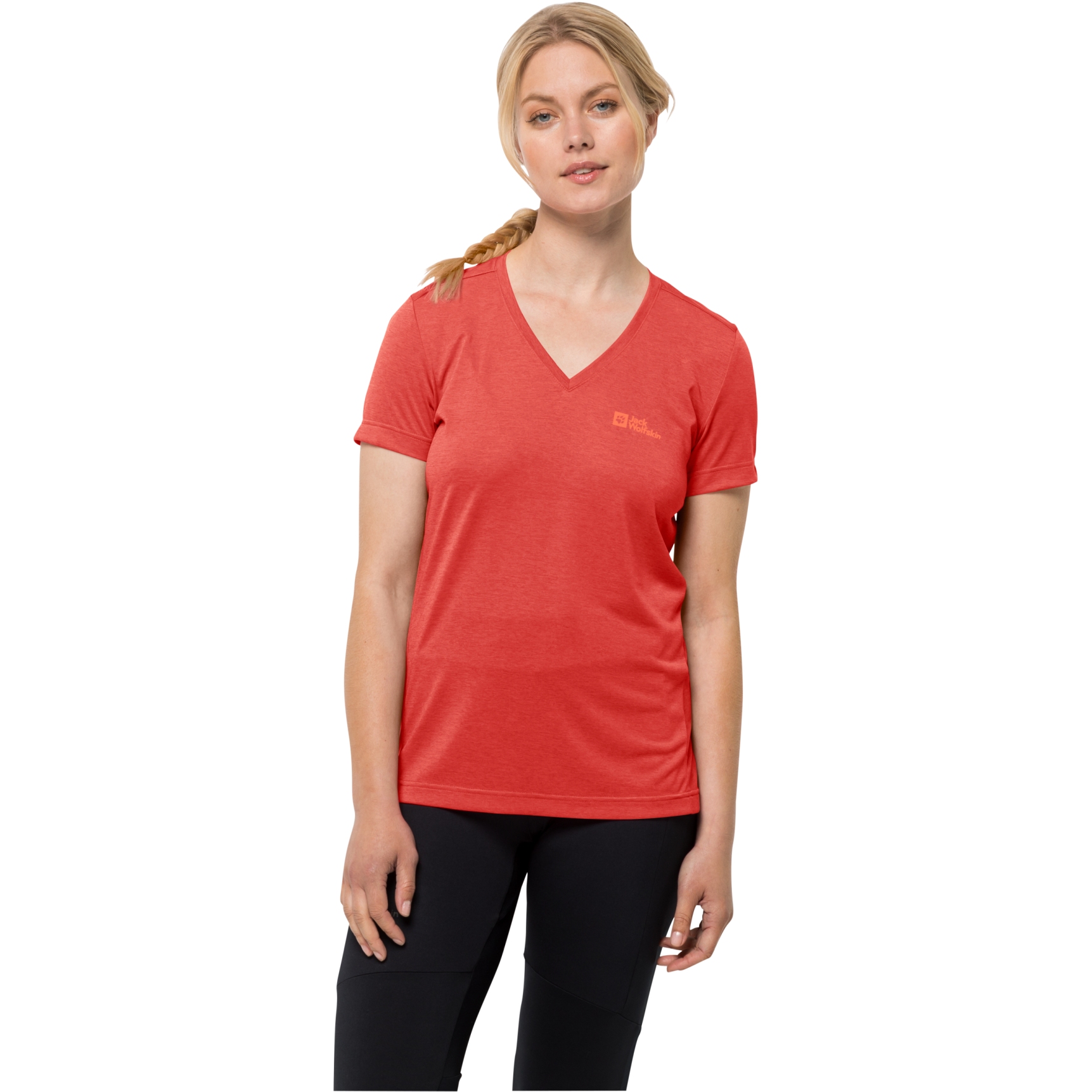 Picture of Jack Wolfskin Crosstrail T-Shirt Women - tango orange