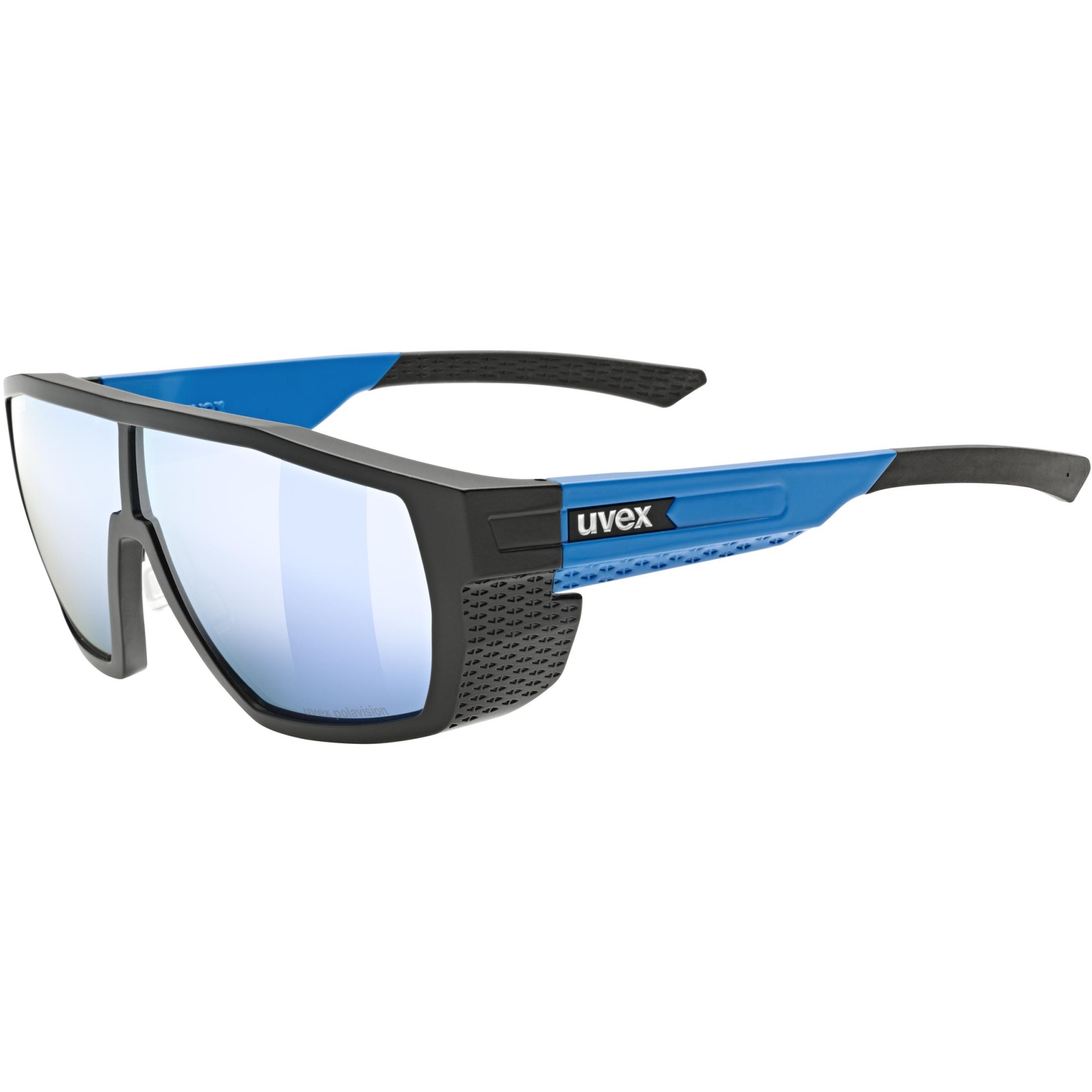 Picture of Uvex mtn style P Glasses - black blue matt/polavision mirror blue
