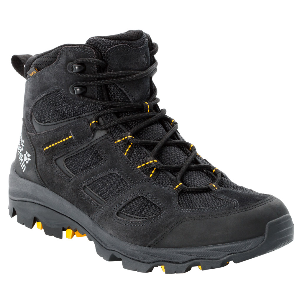 Picture of Jack Wolfskin Vojo 3 Texapore Mid Hiking Boots Men - black/burly yellow XT