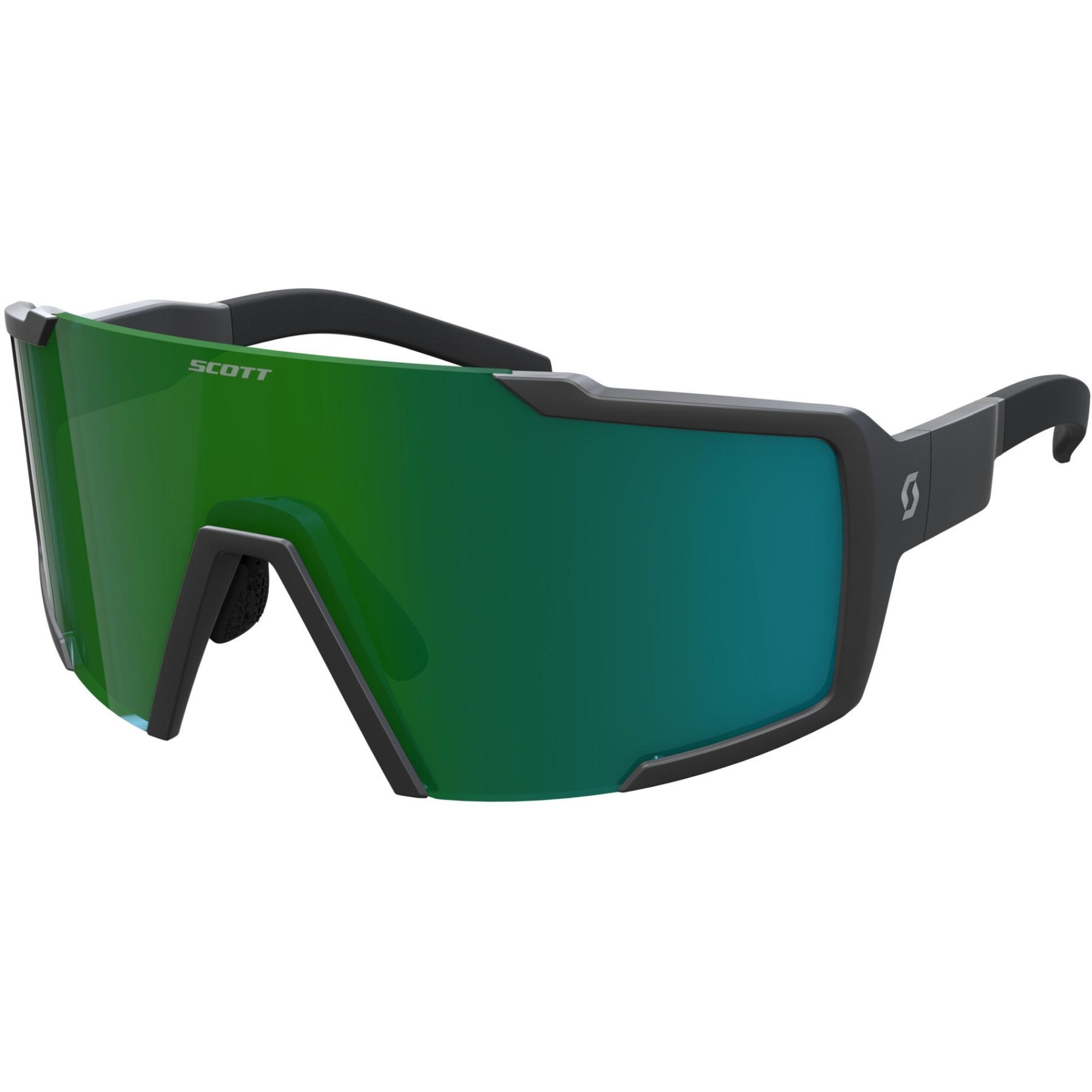 Produktbild von SCOTT Shield Sonnenbrille - black matt / green chrome