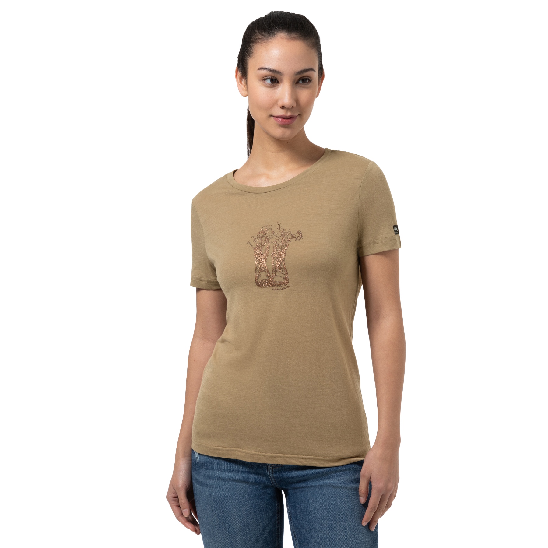 Produktbild von SUPER.NATURAL Flower Boots T-Shirt Damen - Oak/Copper
