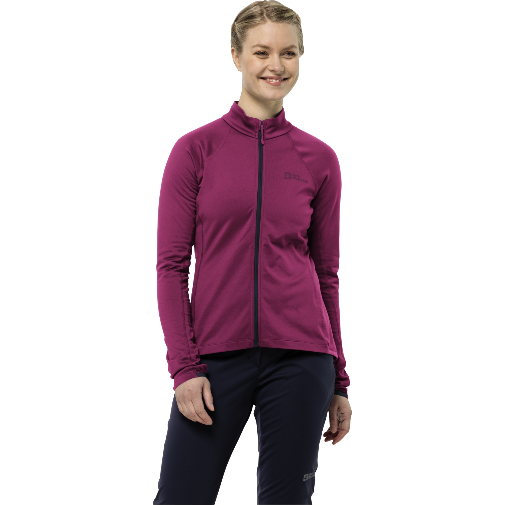 Produktbild von Jack Wolfskin Morobbia FZ Langarmtrikot Damen - new magenta