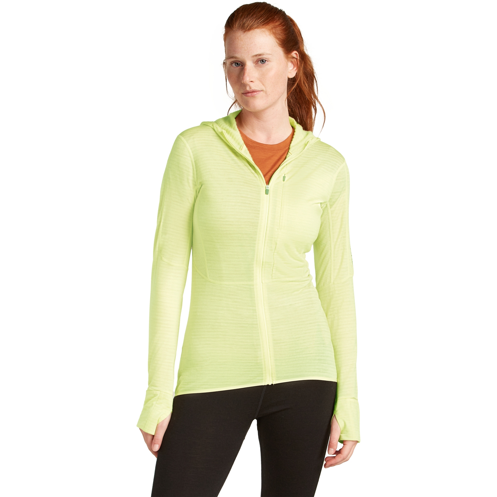 Photo produit de Icebreaker Veste à Capuche Femme - Merino 200 Realfleece™ Descender - Citrine