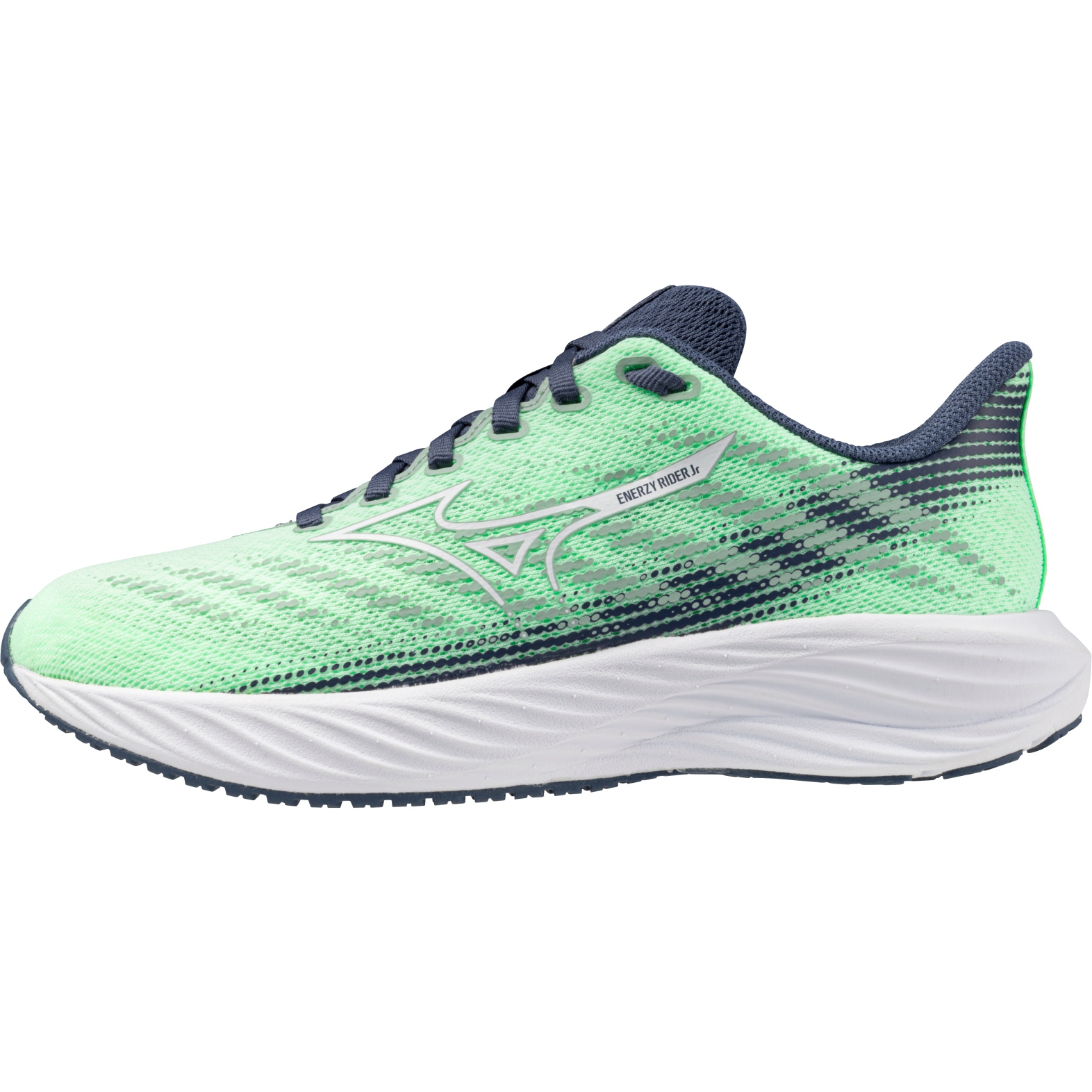 Photo produit de Mizuno Chaussures Running Enfant - Enerzy Rider - Neo Mint/White/Vintage Indigo