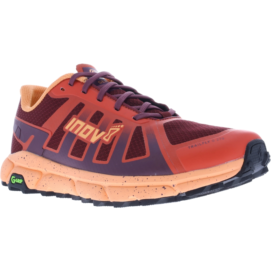 Image of Inov-8 TrailFly G 270 Wide Women's Running Shoes - red/burgundy/orange