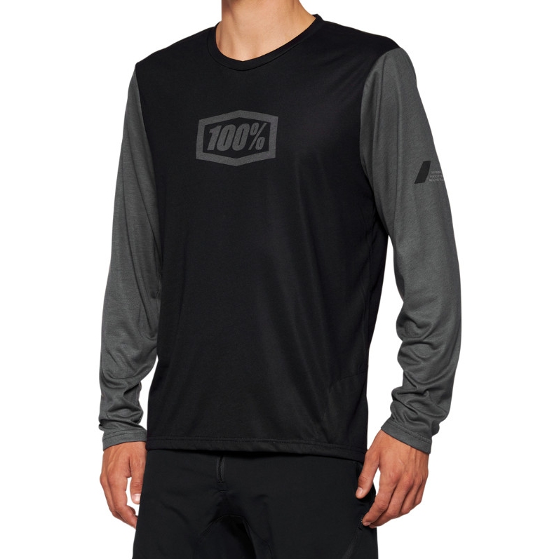 Productfoto van 100% Airmatic Fietsshirt met Lange Mouwen Heren - zwart