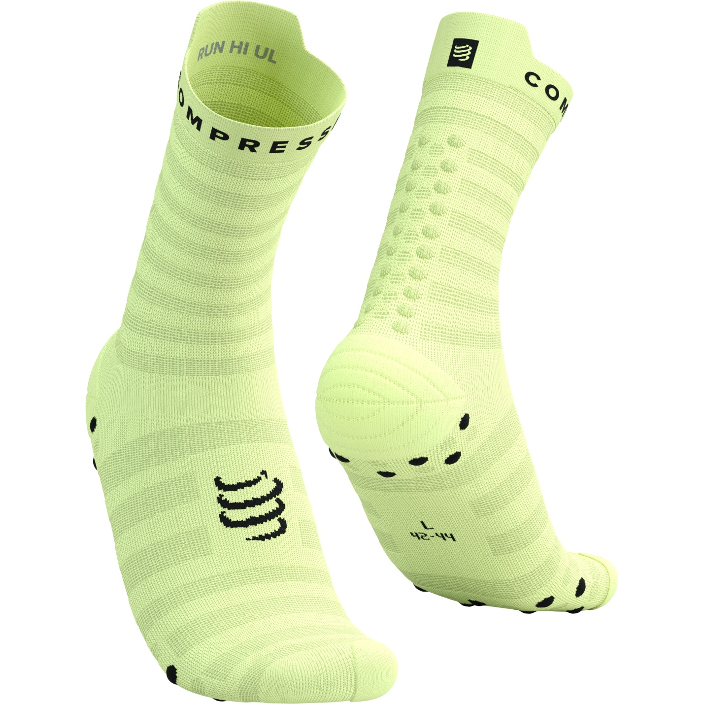 Produktbild von Compressport Pro Racing Kompressionssocken v4.0 Ultralight Run High - shadow lime/black