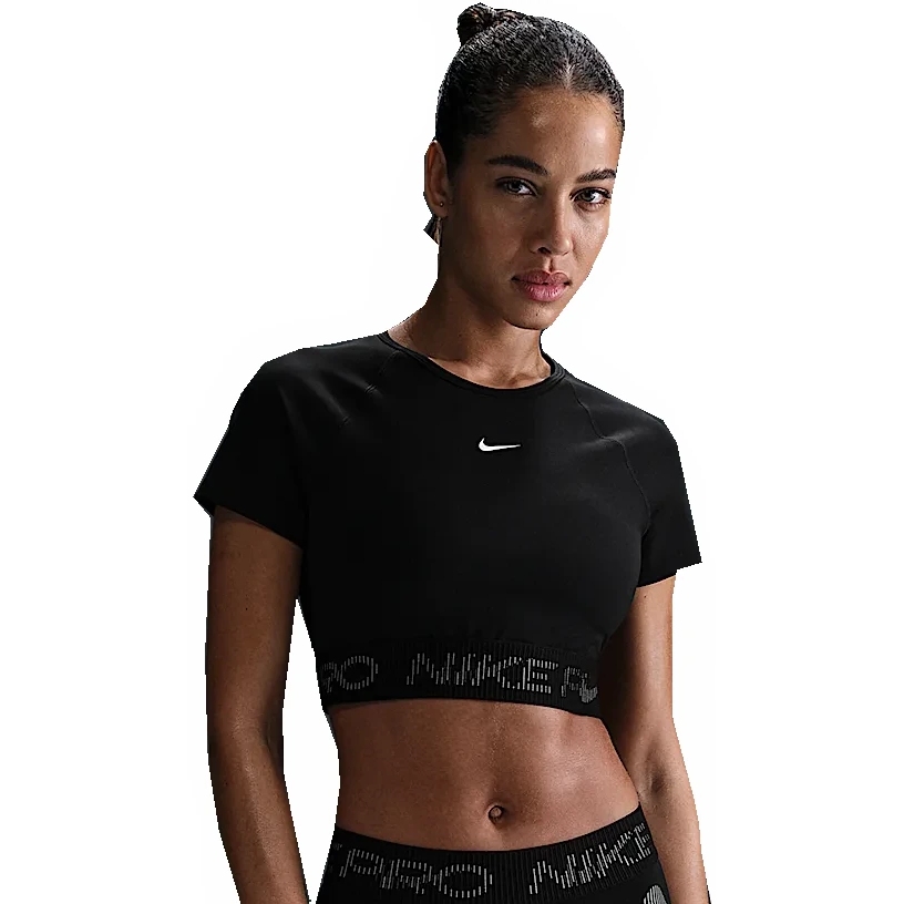 Produktbild von Nike Pro Dri-FIT Crop Short Sleeve Top Women - black/cool grey/white HM6369-010