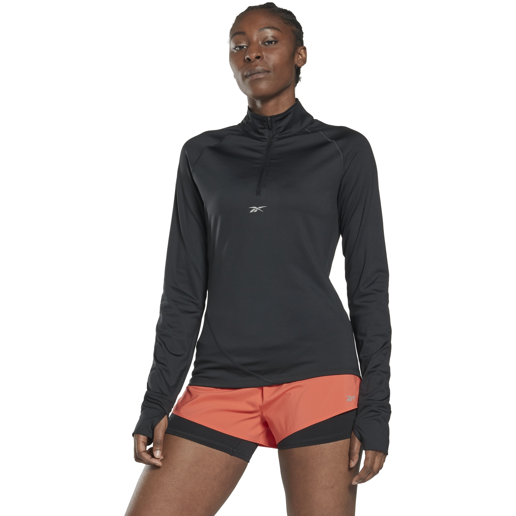 Image of Reebok Running 1/4 Zip Sweatshirt Women - night black