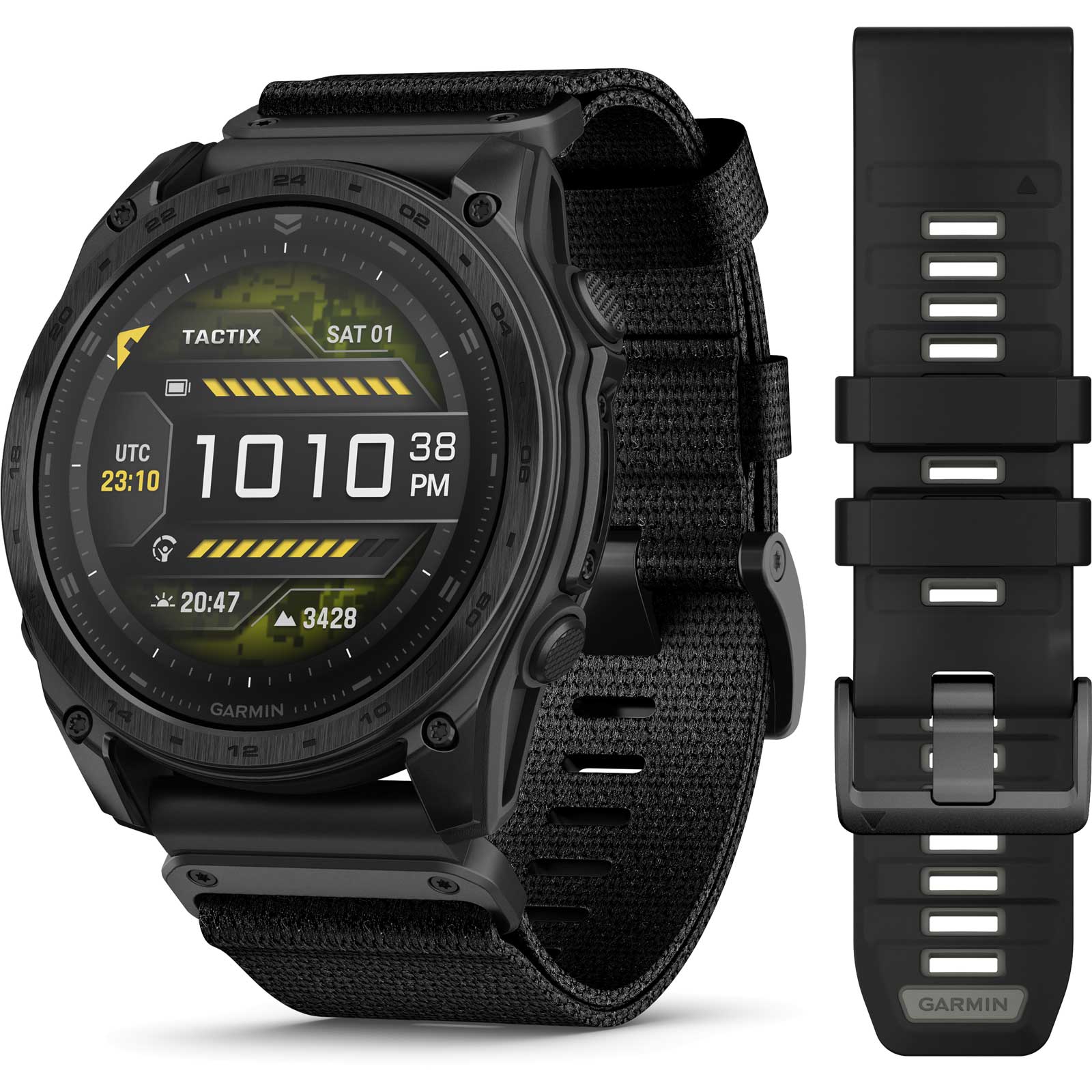 Produktbild von Garmin tactix 8 AMOLED Edition GPS Smartwatch - 51mm - Schwarz/Dunkelgrau DLC Titan
