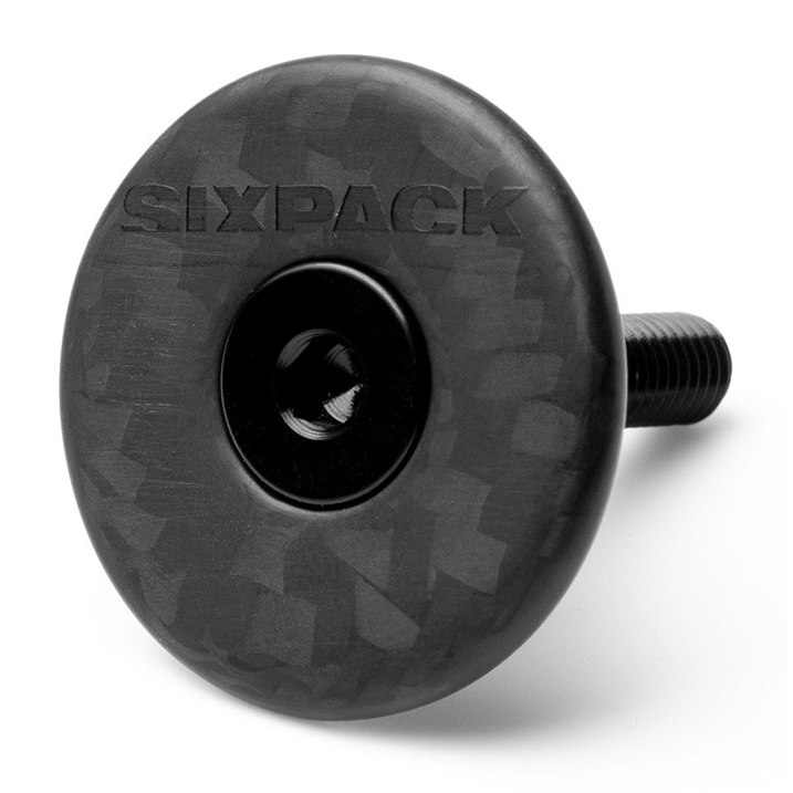 Produktbild von Sixpack Vertic 1 1/8 Zoll Carbon Ahead Kappe - stealth black