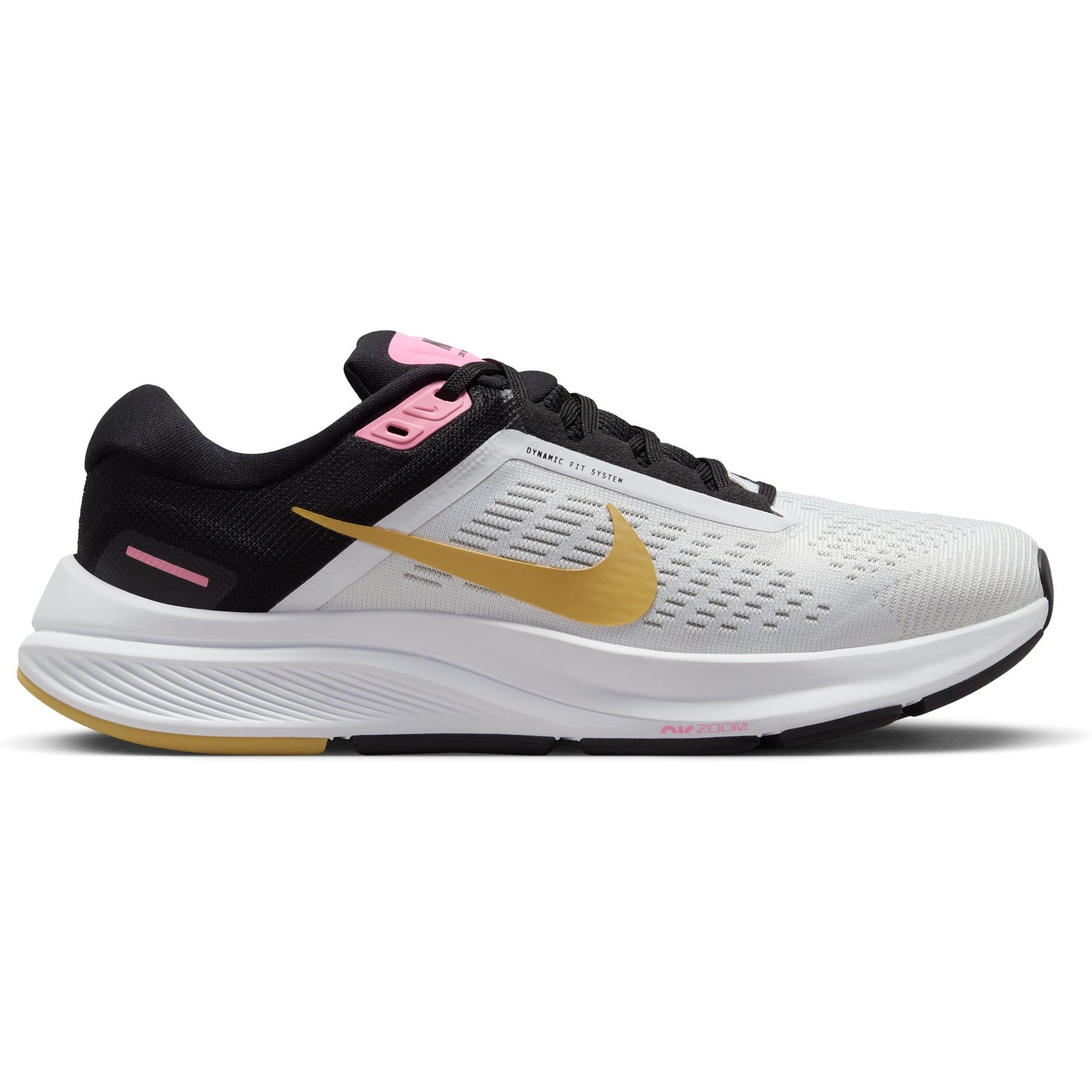 Produktbild von Nike Air Zoom Structure 24 Damen-Laufschuh - white/wheat gold-black-pink spell DA8570-106