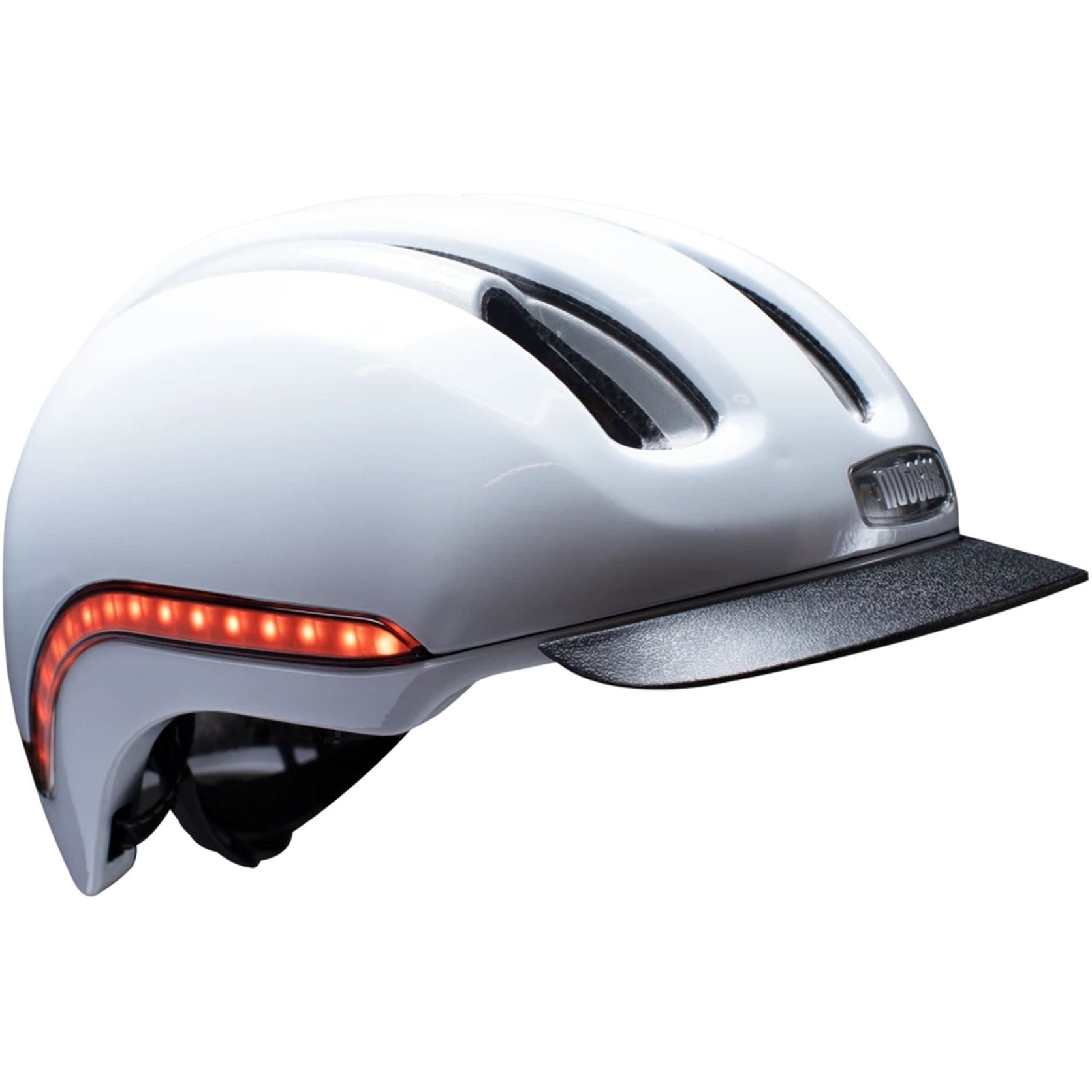 Productfoto van Nutcase Vio Commute MIPS LED Helmet - Blanco Gloss