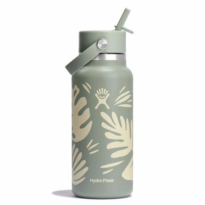 Picture of Hydro Flask 32oz Wide Mouth Insulated Bottle + Flex Straw Cap - 946ml - Botanical Bliss Agave