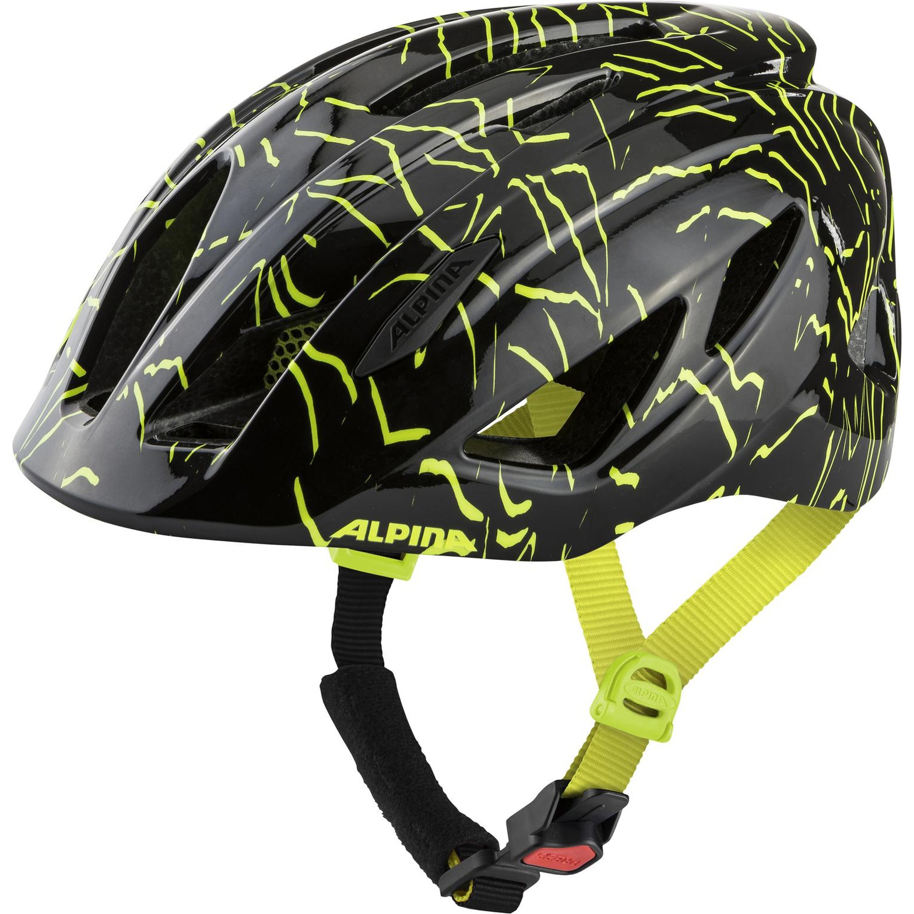 Image of Alpina Pico Kids Bike Helmet - black-neon yellow gloss