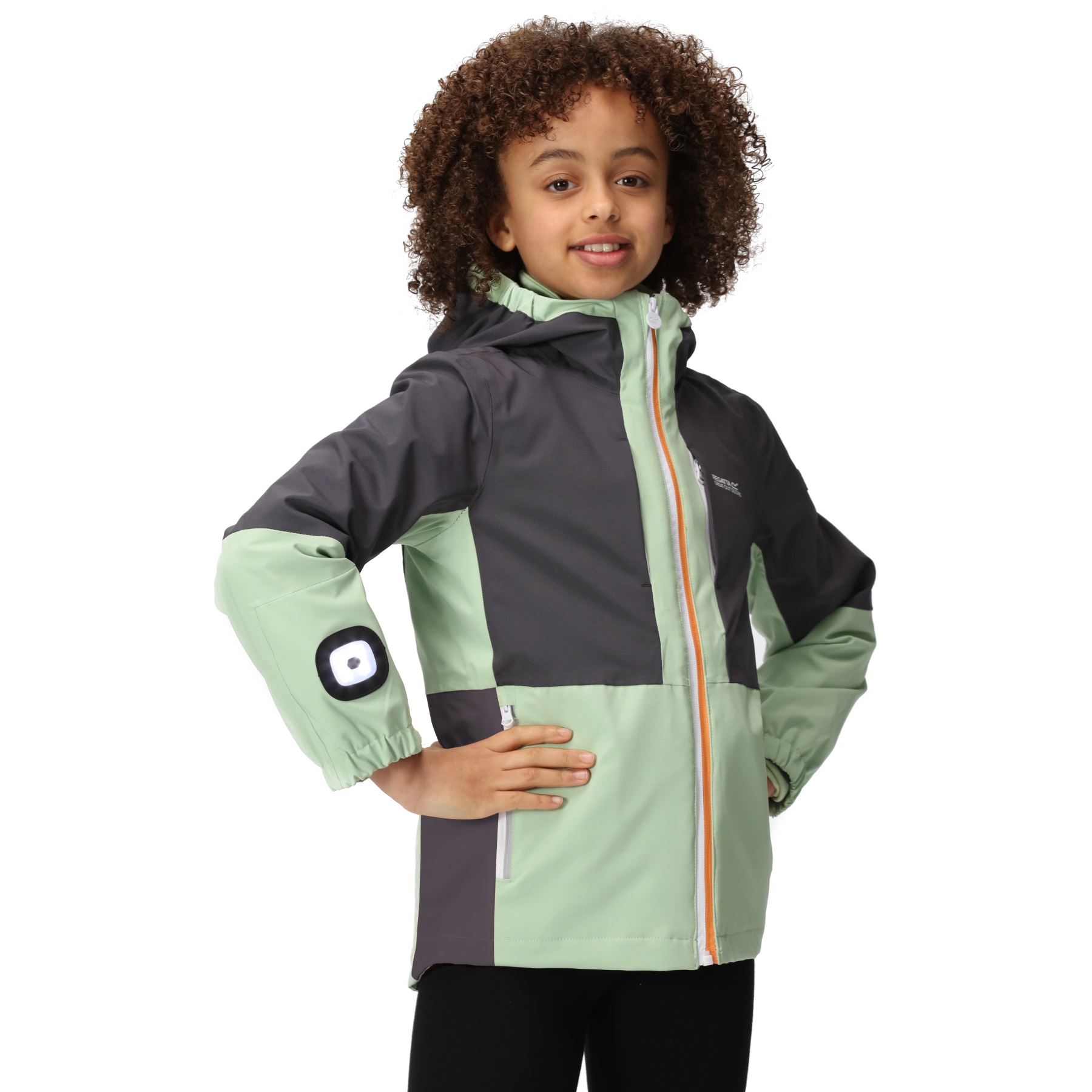 Picture of Regatta Hydrate VIII 3-in-1 Jacket Kids - Quiet Green/Seal Grey/Apricot Crush FDY
