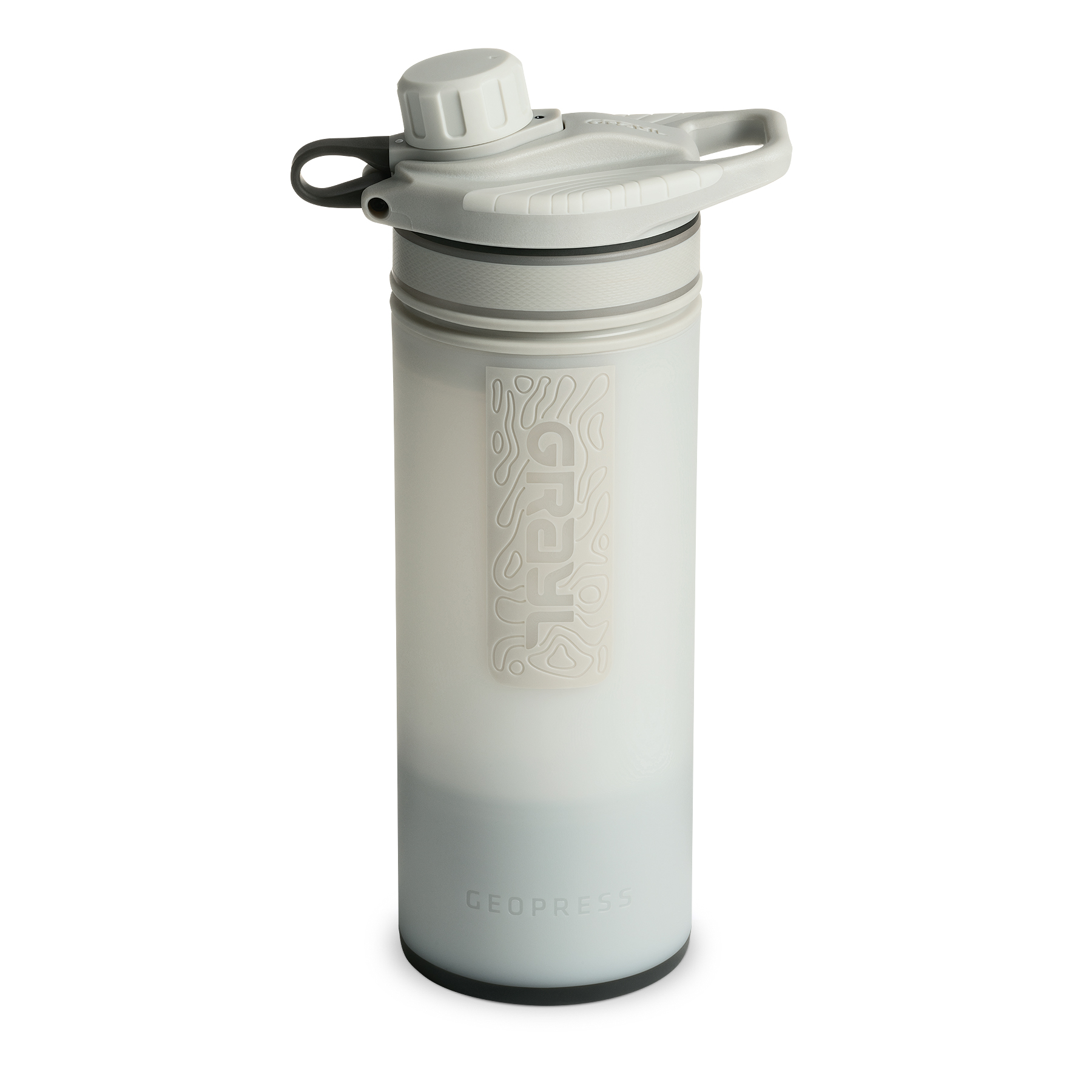 Produktbild von Grayl GeoPress Trinkflasche mit Wasserfilter - 710ml - Peak White