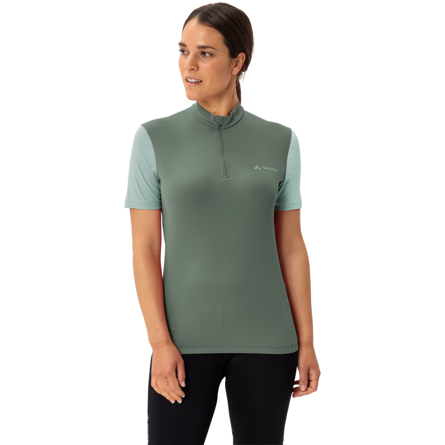 Produktbild von Vaude Matera Half Zip Kurzarmtrikot Damen - agave