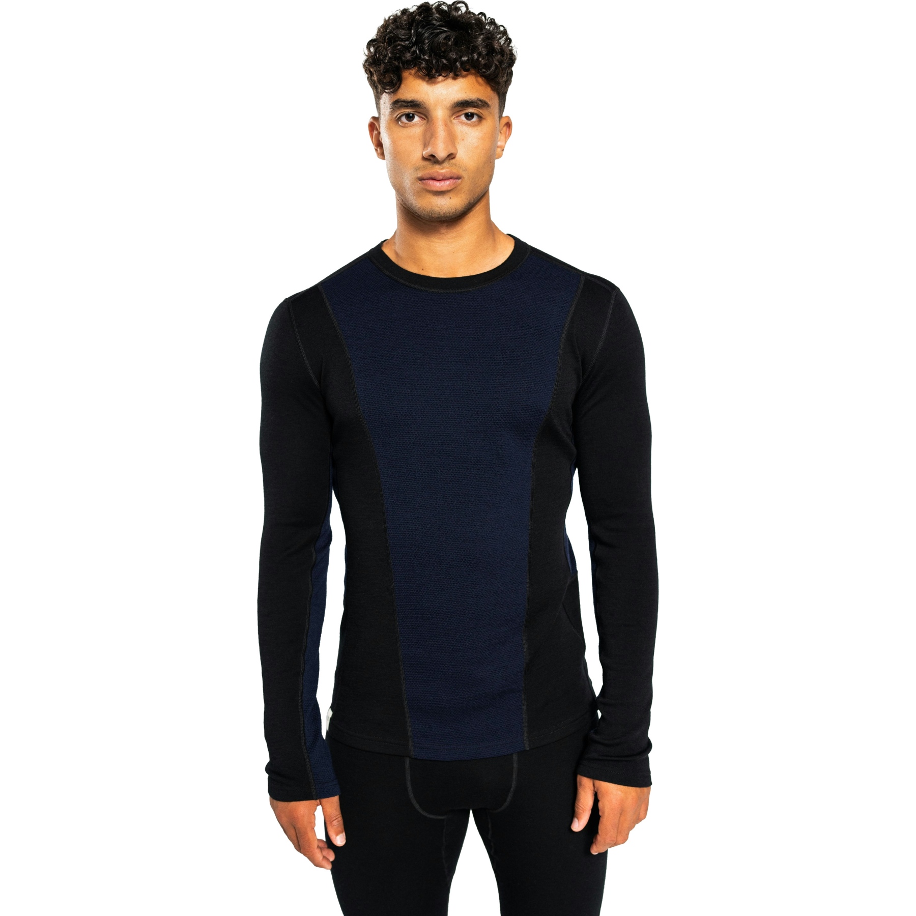 Bild von Ulvang Peak Map Crew Langarm-Unterhemd Herren - Black/Navy Blue