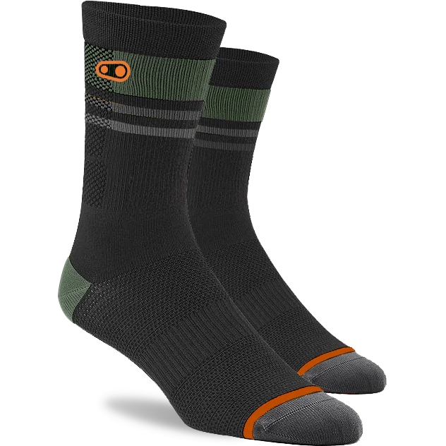 Produktbild von Crankbrothers Icon MTB Socken - schwarz/orange/grün