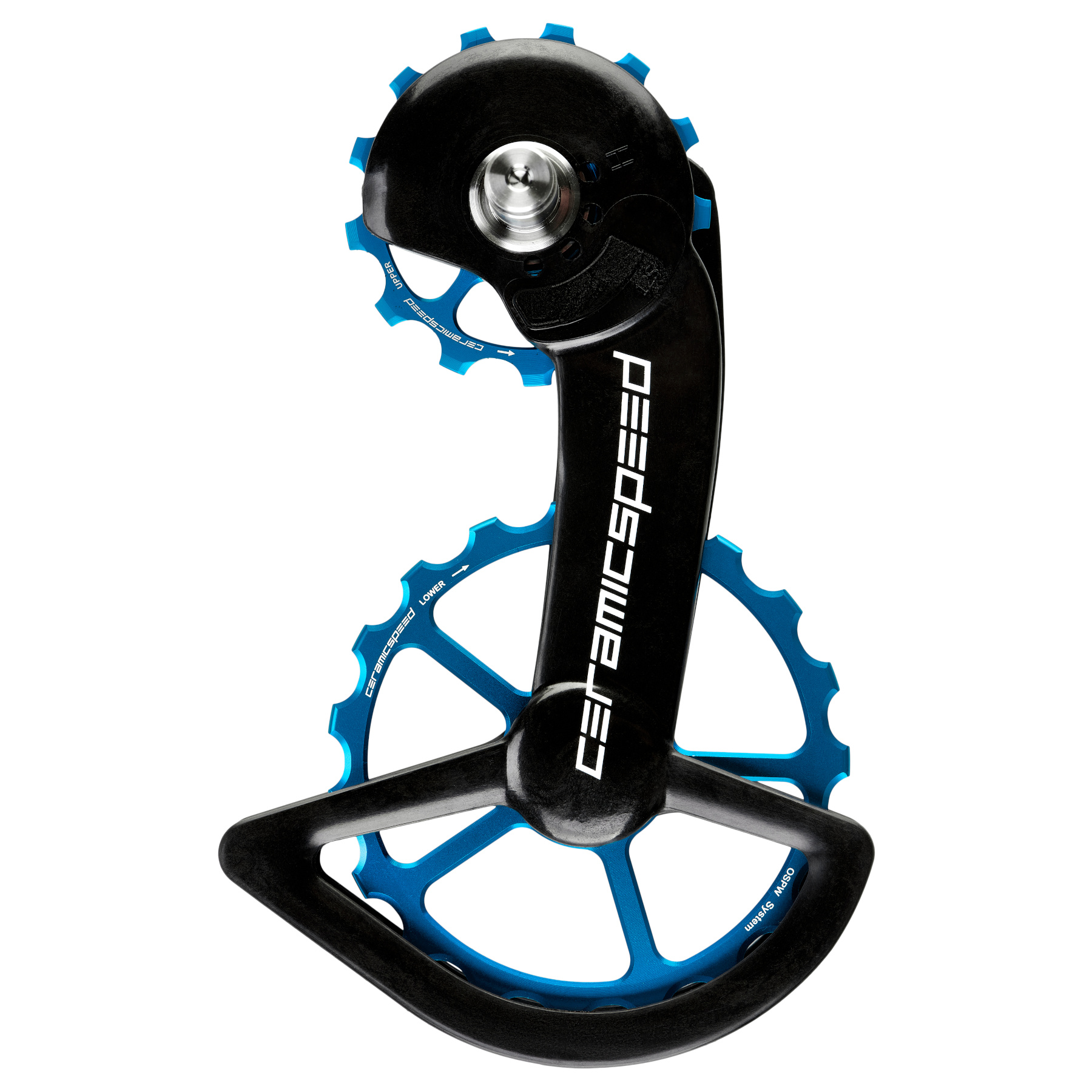 Image of CeramicSpeed OSPW Derailleur Pulley System - for Shimano R9200/R8100 (12s) | 13/19 Teeth | Coated Bearings - blue