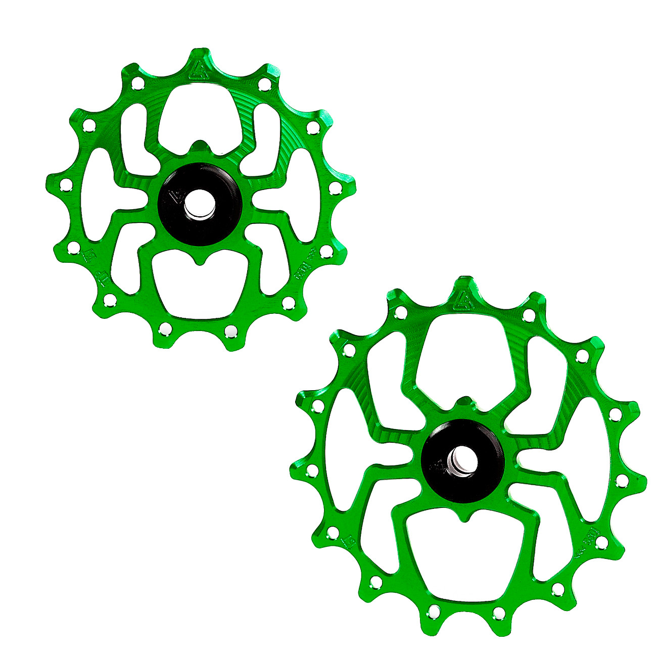 Picture of Alugear Spider MTB Pulleys Wheels for Shimano 12-speed - 15/13 teeth - green